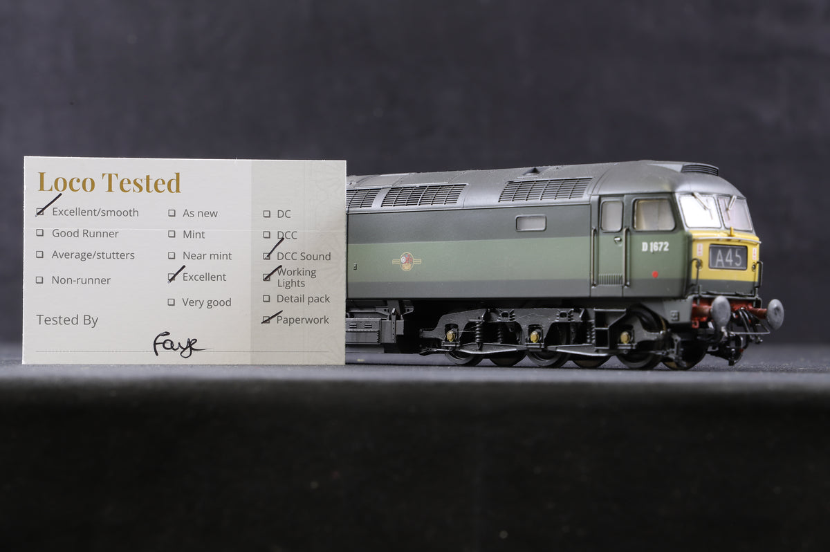 Bachmann OO 32-806 Class 47 &#39;D1672&#39; BR Two-Tone Green, Weathered, DCC Sound