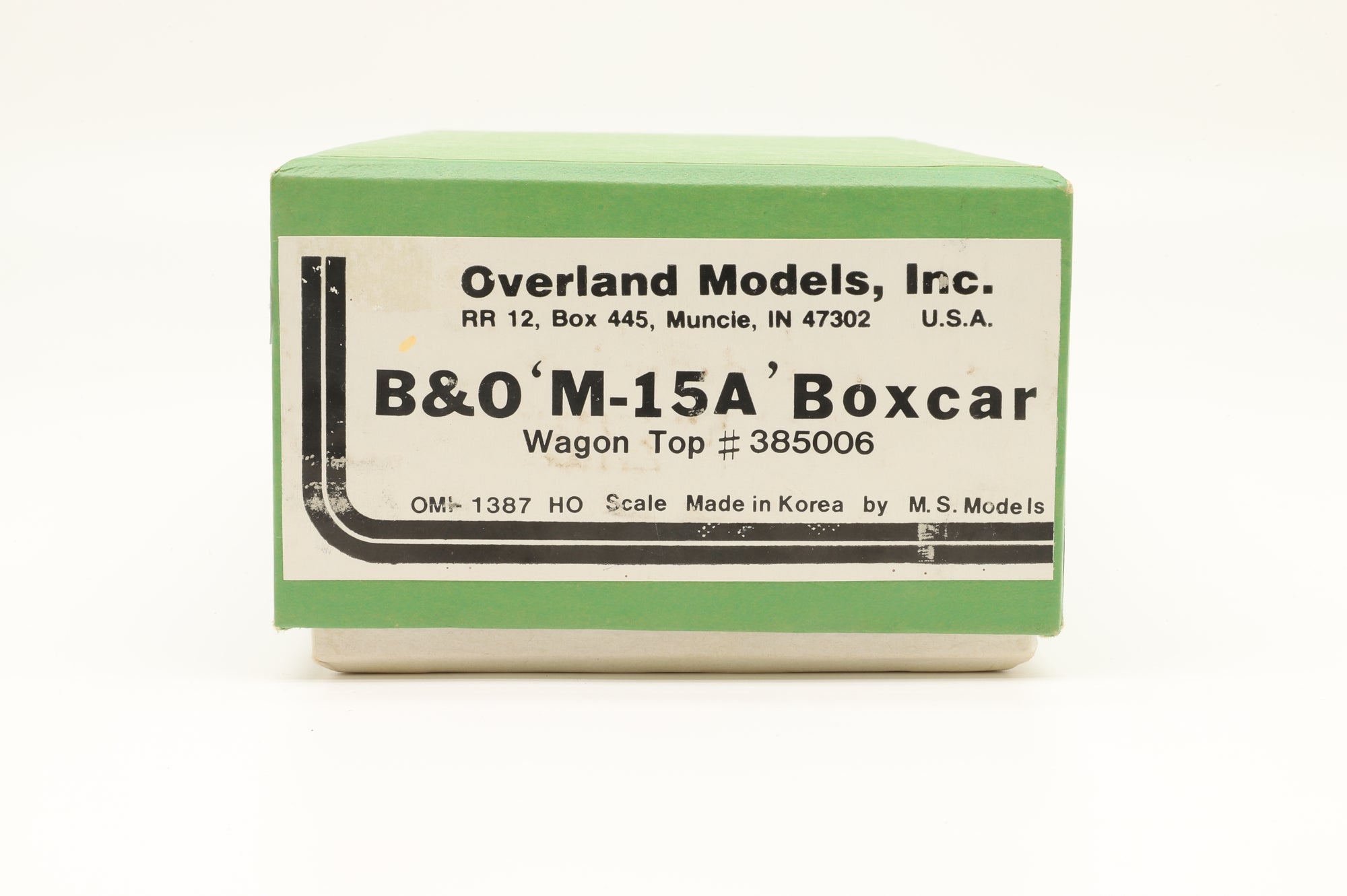 Overland Models Inc. HO Brass OMI-1387 B&O 'M-15A' Box Car Wagon Top '379 001' Renumbered