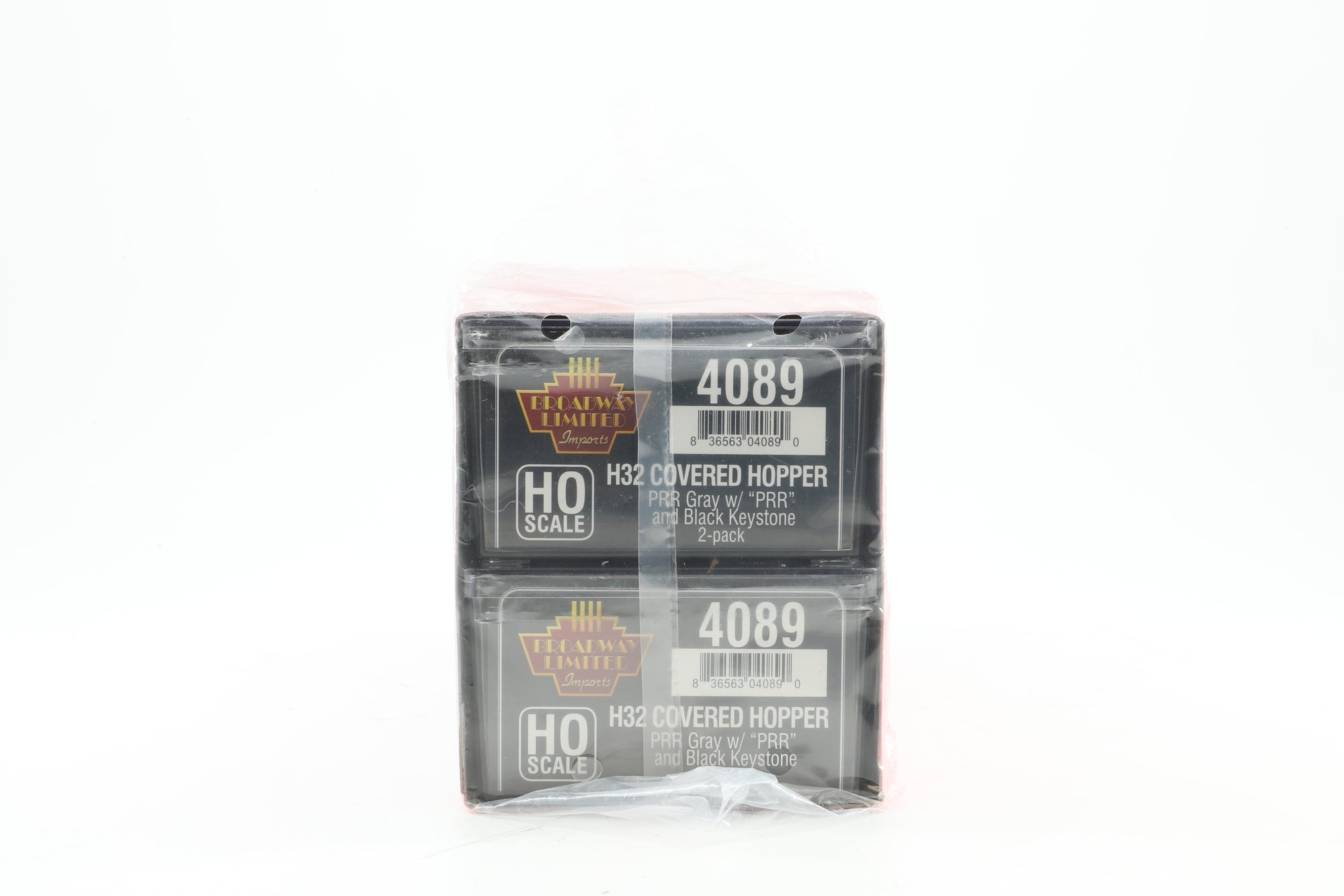 Broadway Limited HO 4089 Twin Pack of H32 Covered Hoppers in PRR Grey