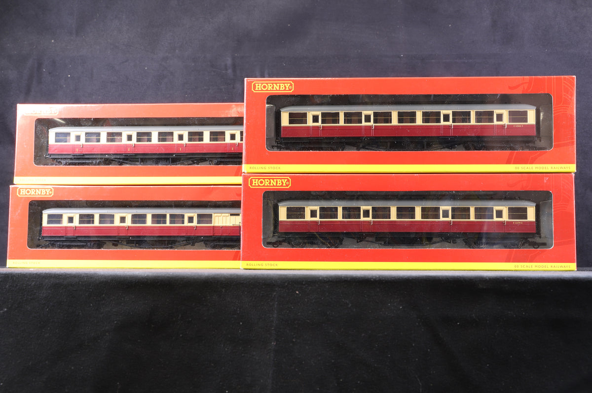 Hornby OO Rake Of 4 Gresley Blood &amp; Custard 6&#39; 6&quot; Coaches Inc. R4178, R4179, R4180 &amp; R4180A