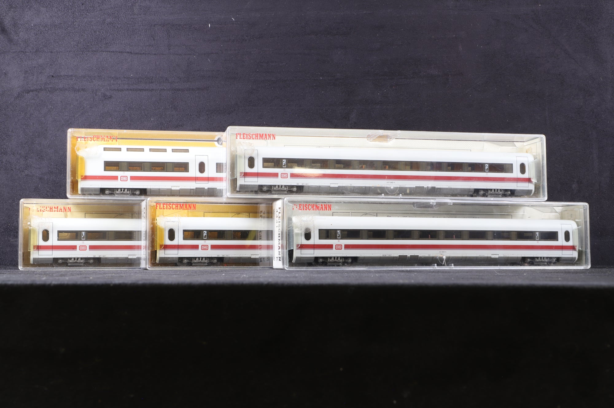 Fleischmann HO Rake Of 5 DB ICE Coaches Inc. 4441, 4443, 4444, 4447 & 4448