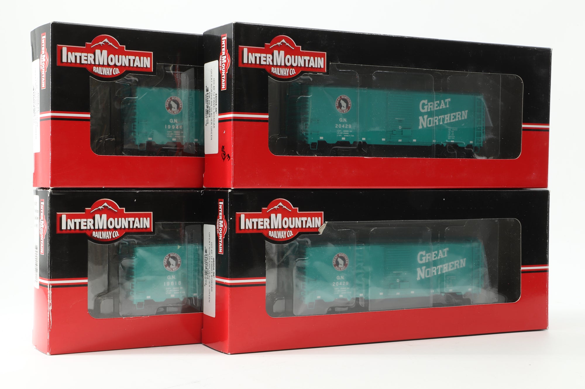 Intermountain HO Rake Of 4 12 Panel Box Cars Inc. 46004-25, 46004-36x2, 46004-33