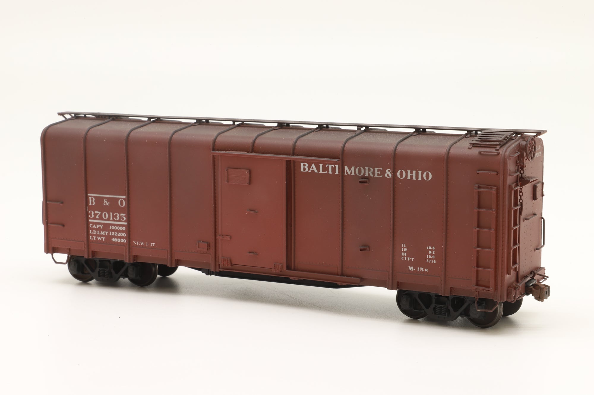 Iron Horse/Precision Scale HO Brass 15734-1 M-15K Boxcar #370135 in B&O Brown - Weathered