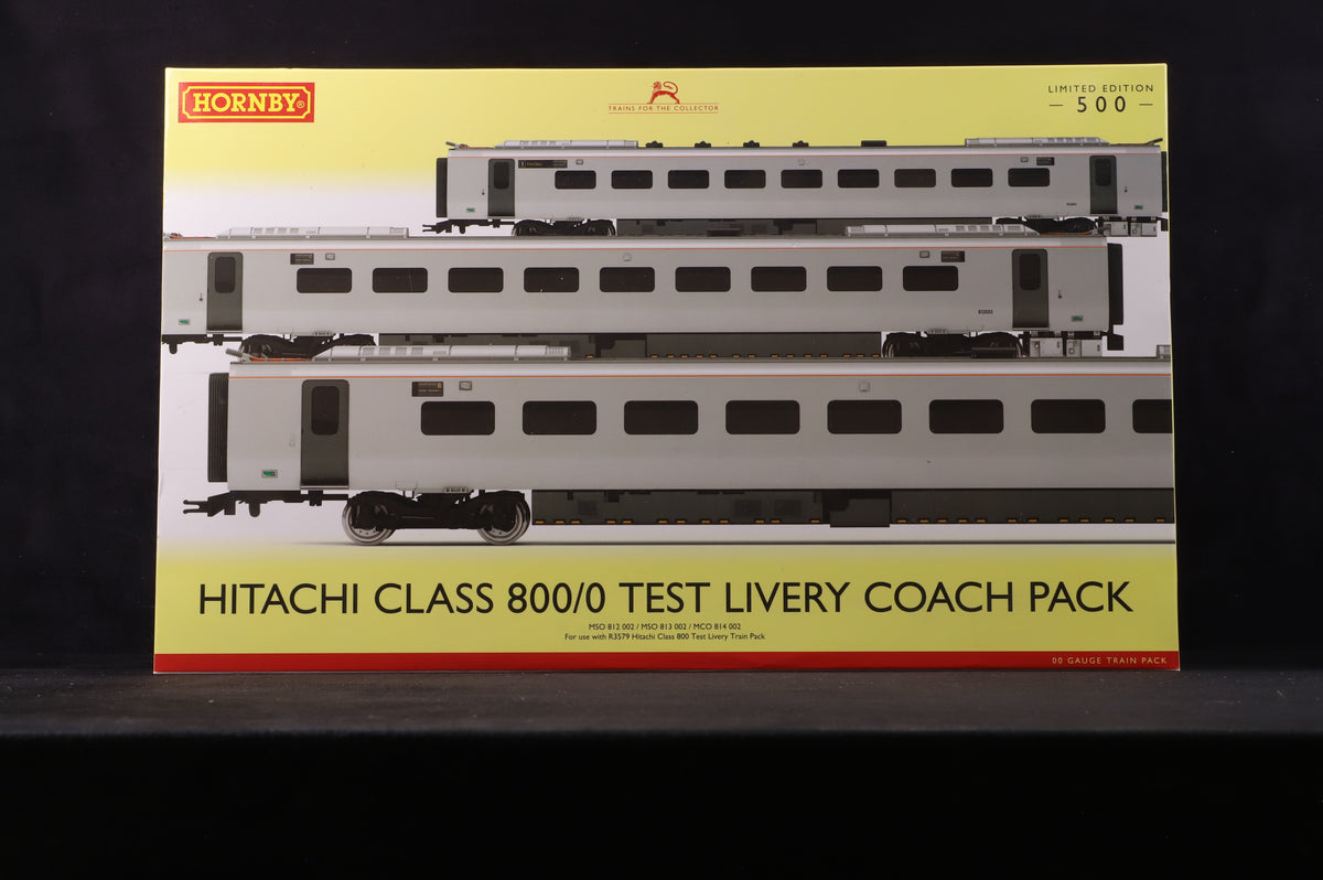 Hornby OO R4897 Hitachi Class 800/0 Test Livery Coach Pack Ltd Ed 130/ 500