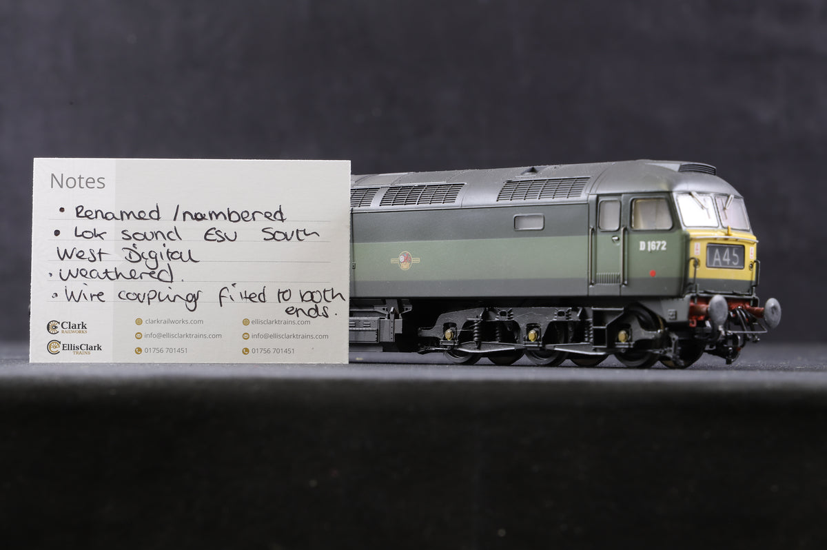 Bachmann OO 32-806 Class 47 &#39;D1672&#39; BR Two-Tone Green, Weathered, DCC Sound