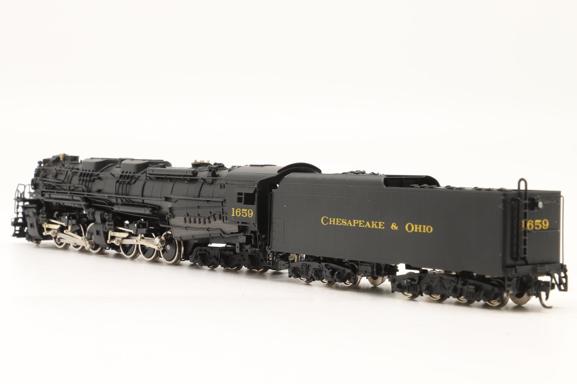 Key Imports/Samhongsa N Gauge Brass H-8 2-6-6-6 #1659 C&O Black, Factory Painted