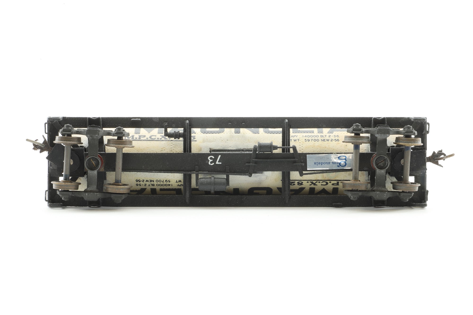 GEM Models HO Brass TM-301 Tank Car 'MAGNOLIA' 3-dome 42' Weathered