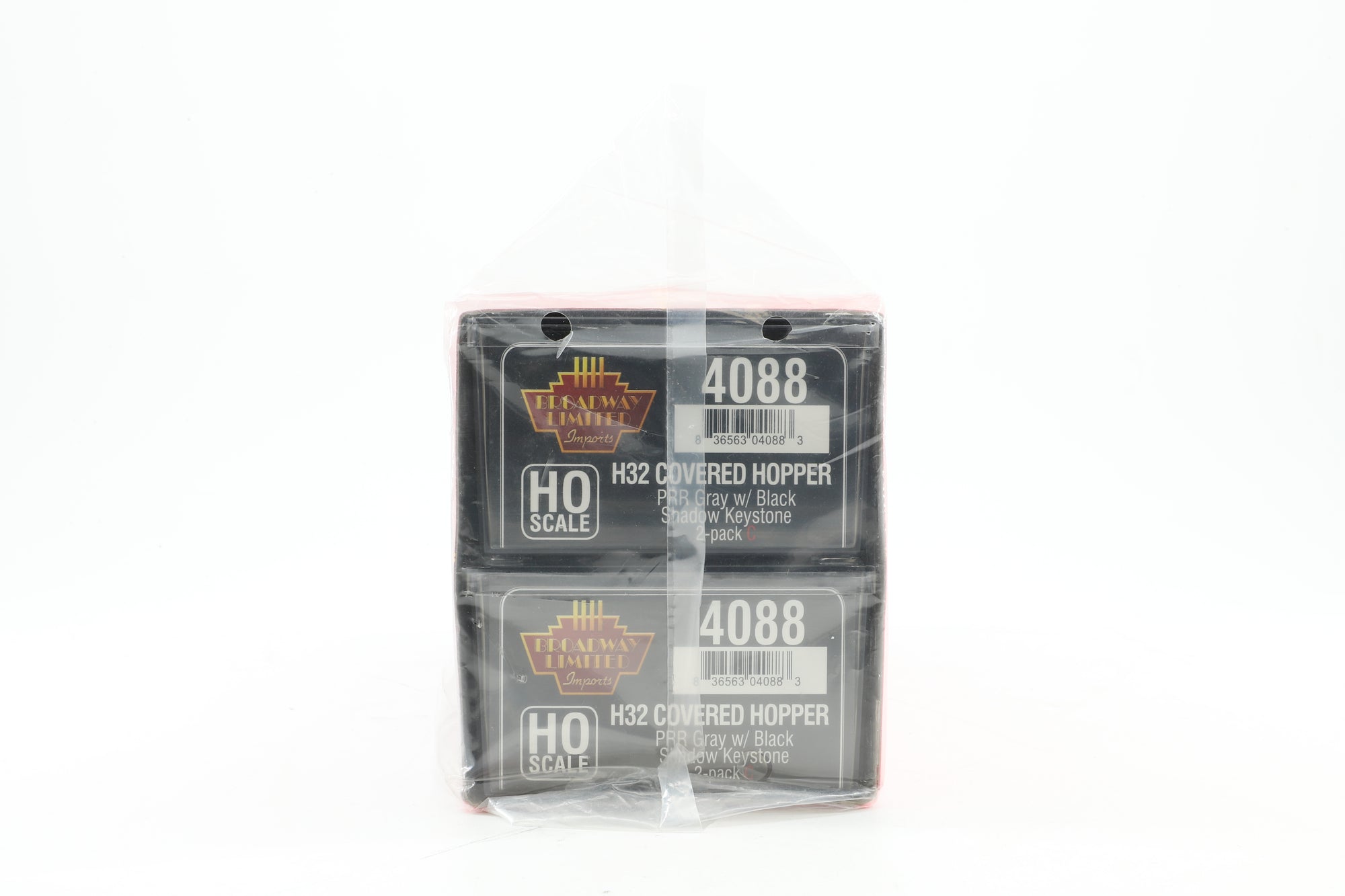 Broadway Limited HO 4088 Twin Pack of H32 Covered Hoppers in PRR Grey