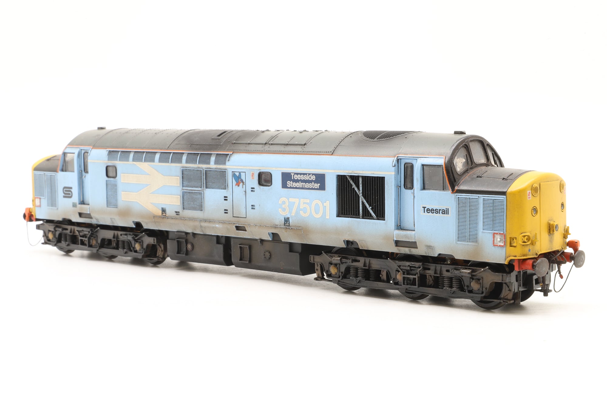 Bachmann OO Class 37 37501 'Teesside Steelmaster' in BR/British Steel Blue – DCC Sound & Weathered
