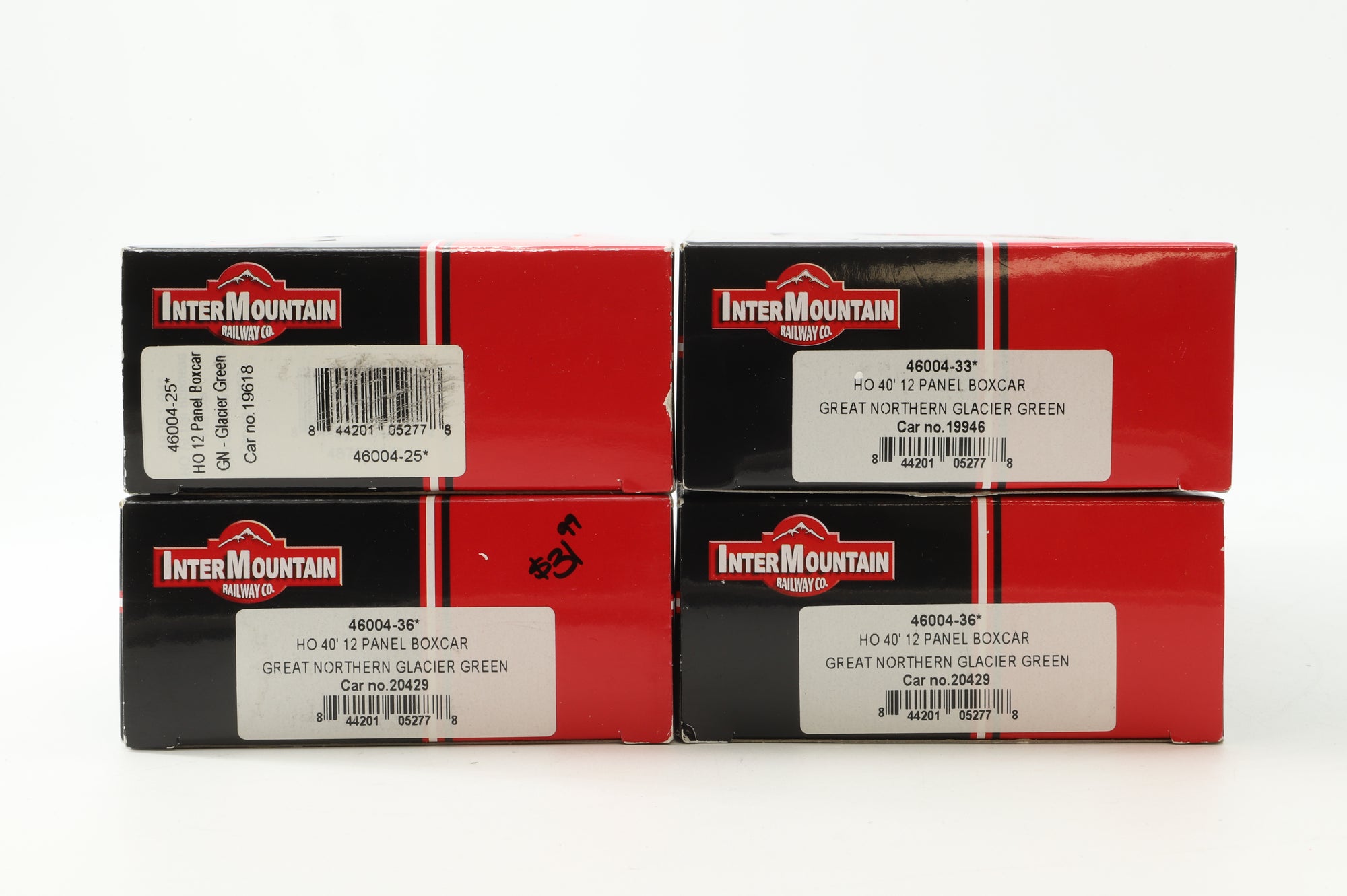 Intermountain HO Rake Of 4 12 Panel Box Cars Inc. 46004-25, 46004-36x2, 46004-33