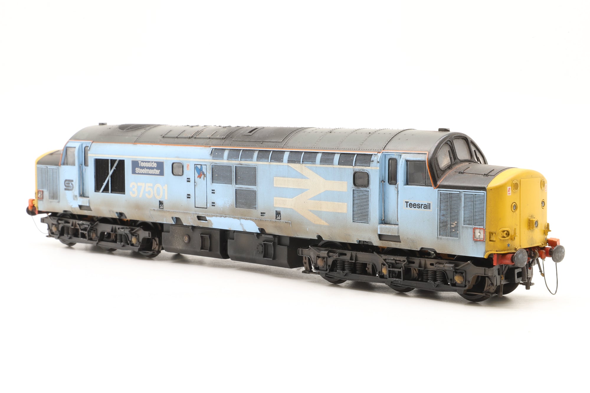 Bachmann OO Class 37 37501 'Teesside Steelmaster' in BR/British Steel Blue – DCC Sound & Weathered
