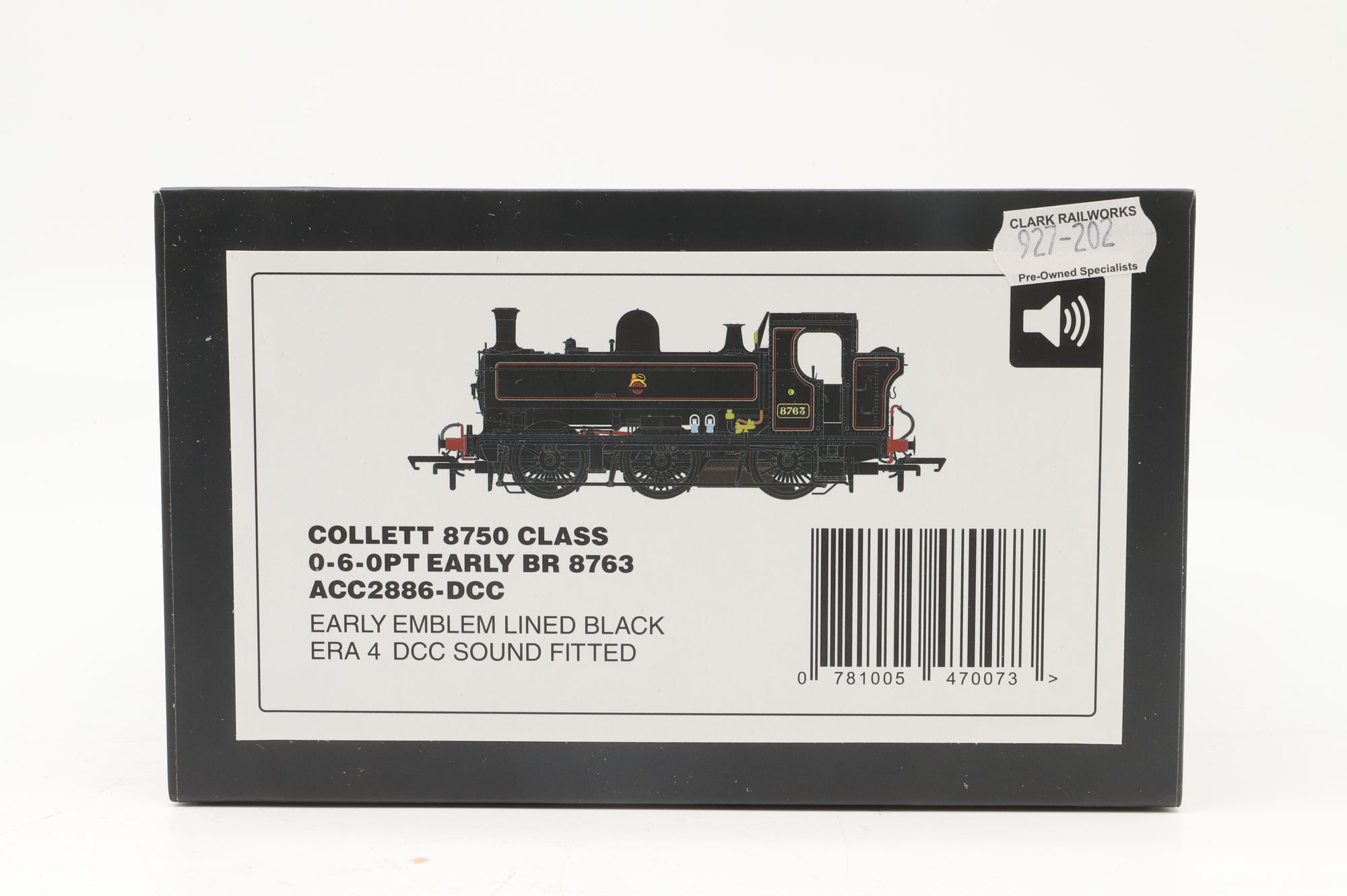 Accurascale OO ACC2886 Collett 8750 Class #8763 in Lined BR Black w/ Early Crests - DCC Sound