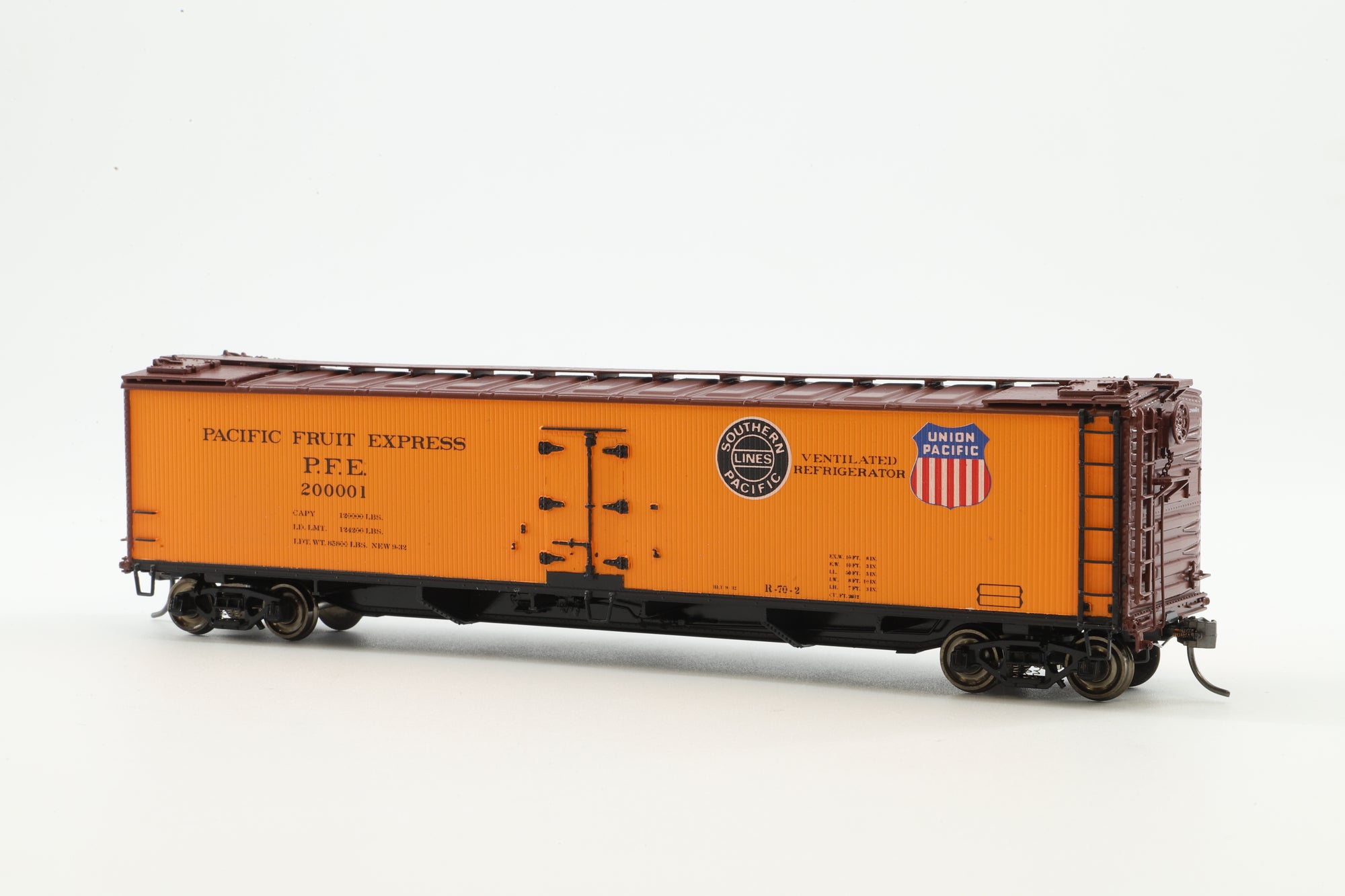 Precision Scale Co. HO Brass 16776-2 52' R-70-2 Ventilated/Refridgerated Box Car No.200001 in Union Pacific Fruit Express Livery