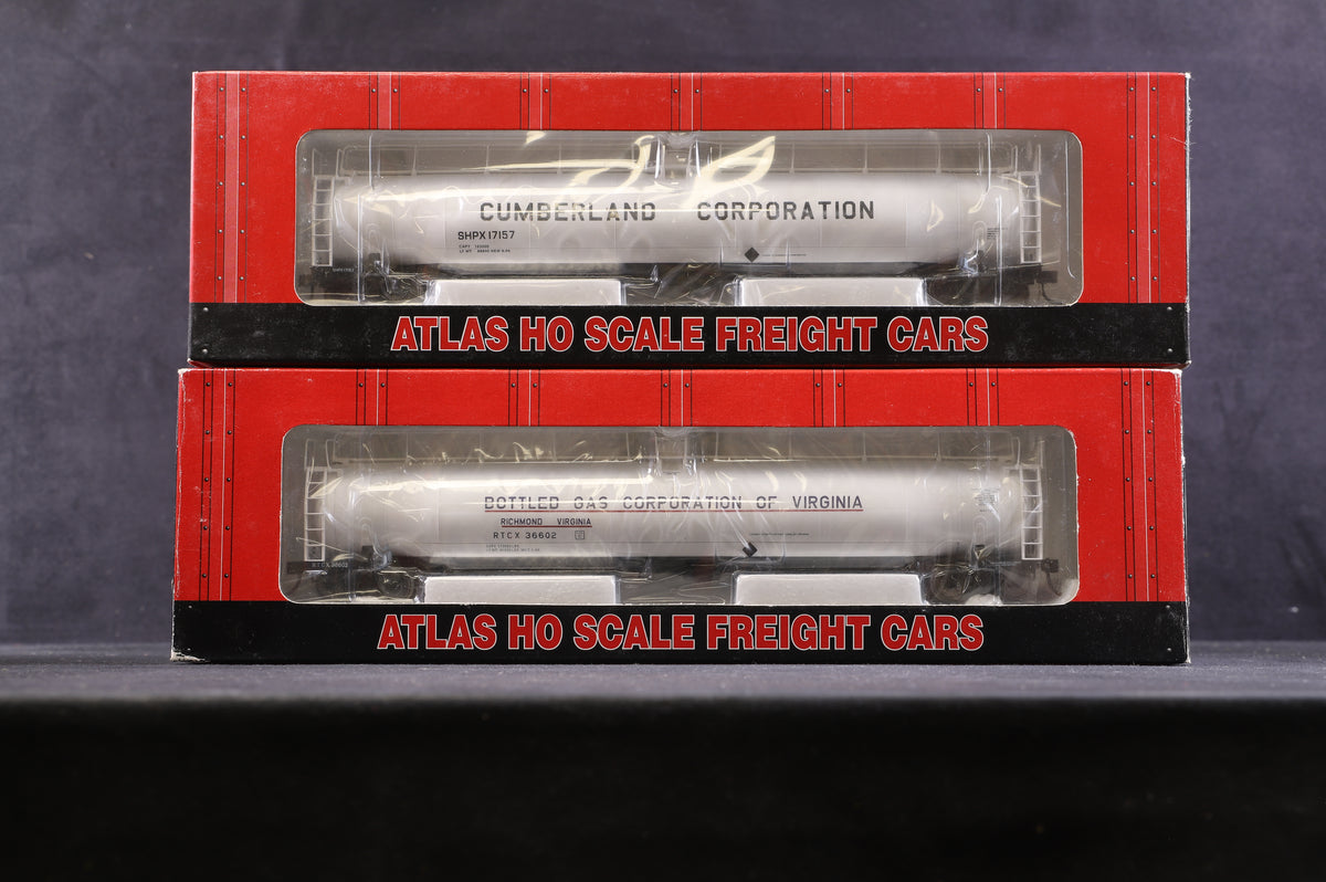 Atlas HO Rake Of 6 ACF 33,000 Gal Royster, Calgas &amp; Cumberland Corp. Tank Cars