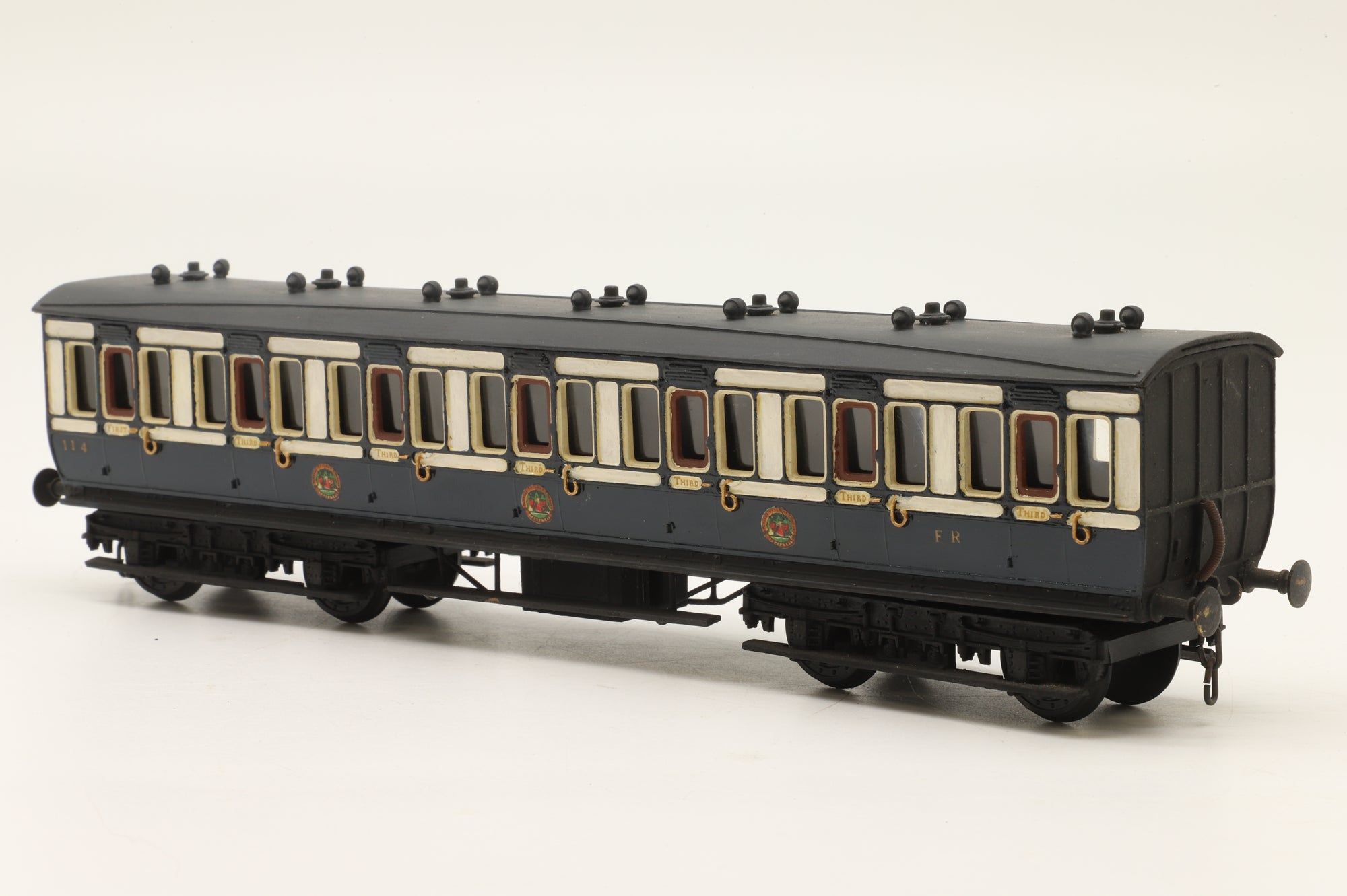 WORKSHOP Kit Built OO Rake Of 3 Furness Railway Coaches Blue & Cream