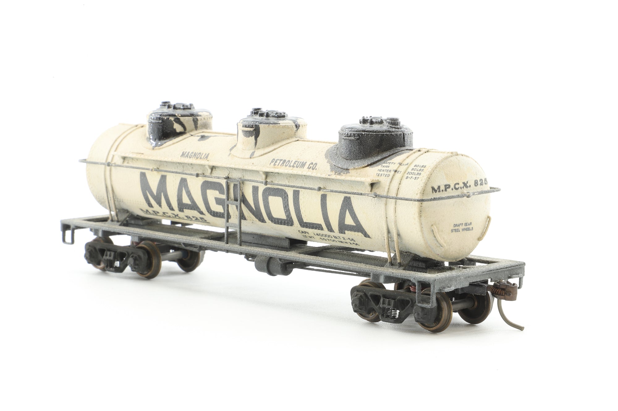 GEM Models HO Brass TM-301 Tank Car 'MAGNOLIA' 3-dome 42' Weathered