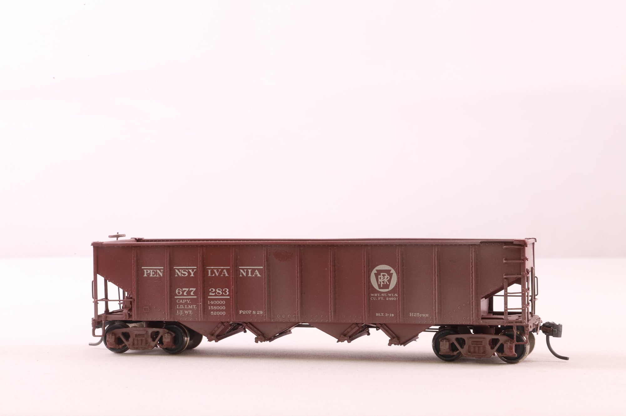 Sunset Models HO Brass HO-25 Hopper PRR Class H25 C/P Tolf w/ Light Weathering '677283'