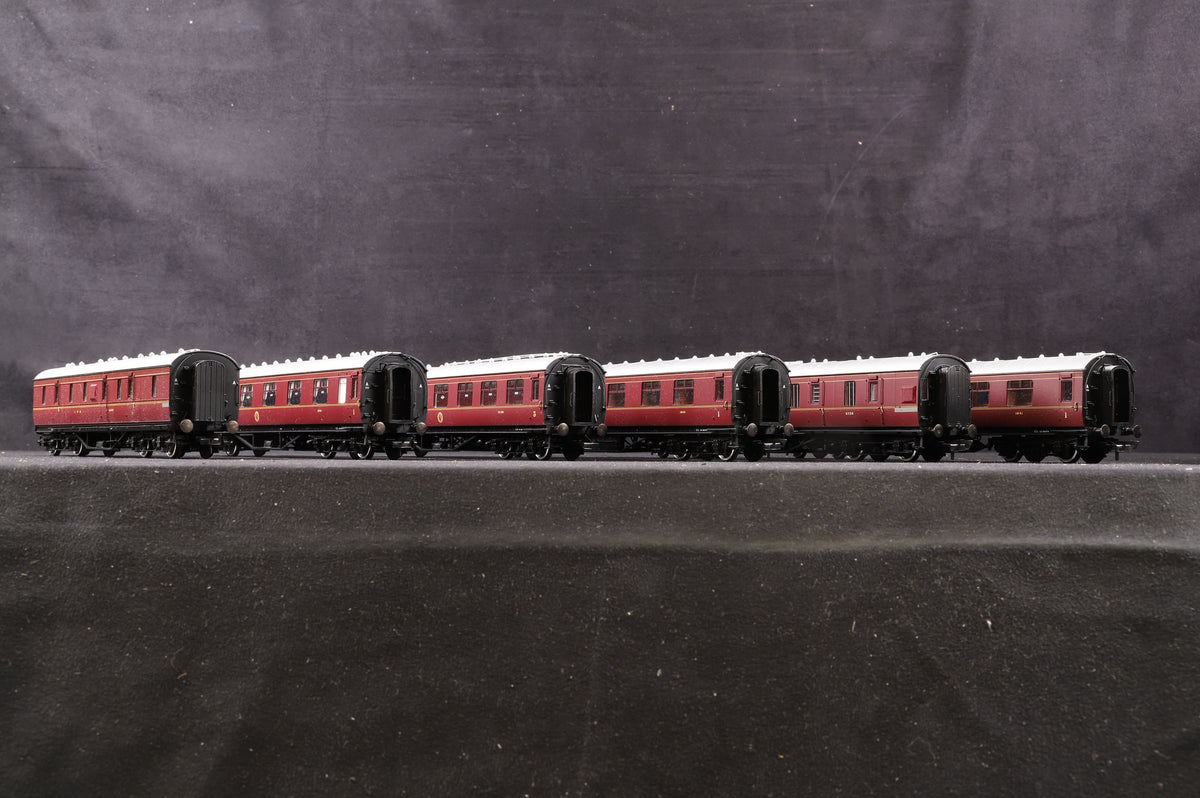 Hornby OO Rake Of 6 LMS Stanier Period III Coaches LMS Crimson