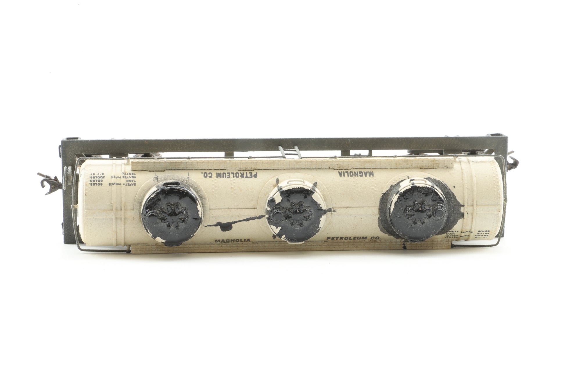 GEM Models HO Brass TM-301 Tank Car 'MAGNOLIA' 3-dome 42' Weathered