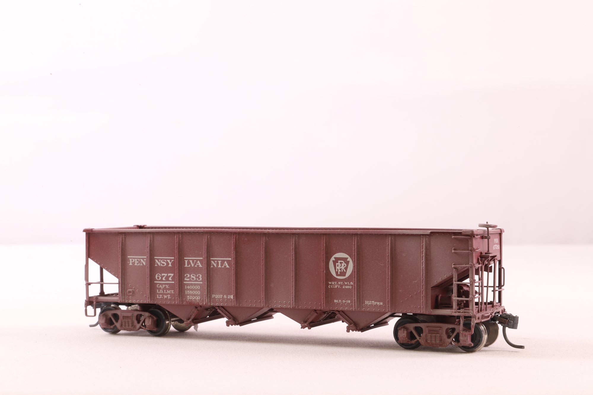 Sunset Models HO Brass HO-25 Hopper PRR Class H25 C/P Tolf w/ Light Weathering '677283'