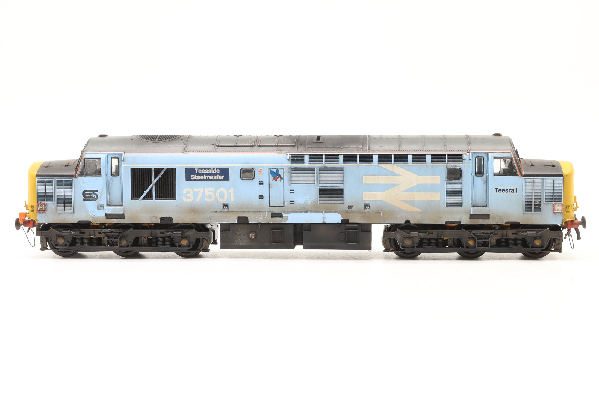 Bachmann OO Class 37 37501 'Teesside Steelmaster' in BR/British Steel Blue – DCC Sound & Weathered