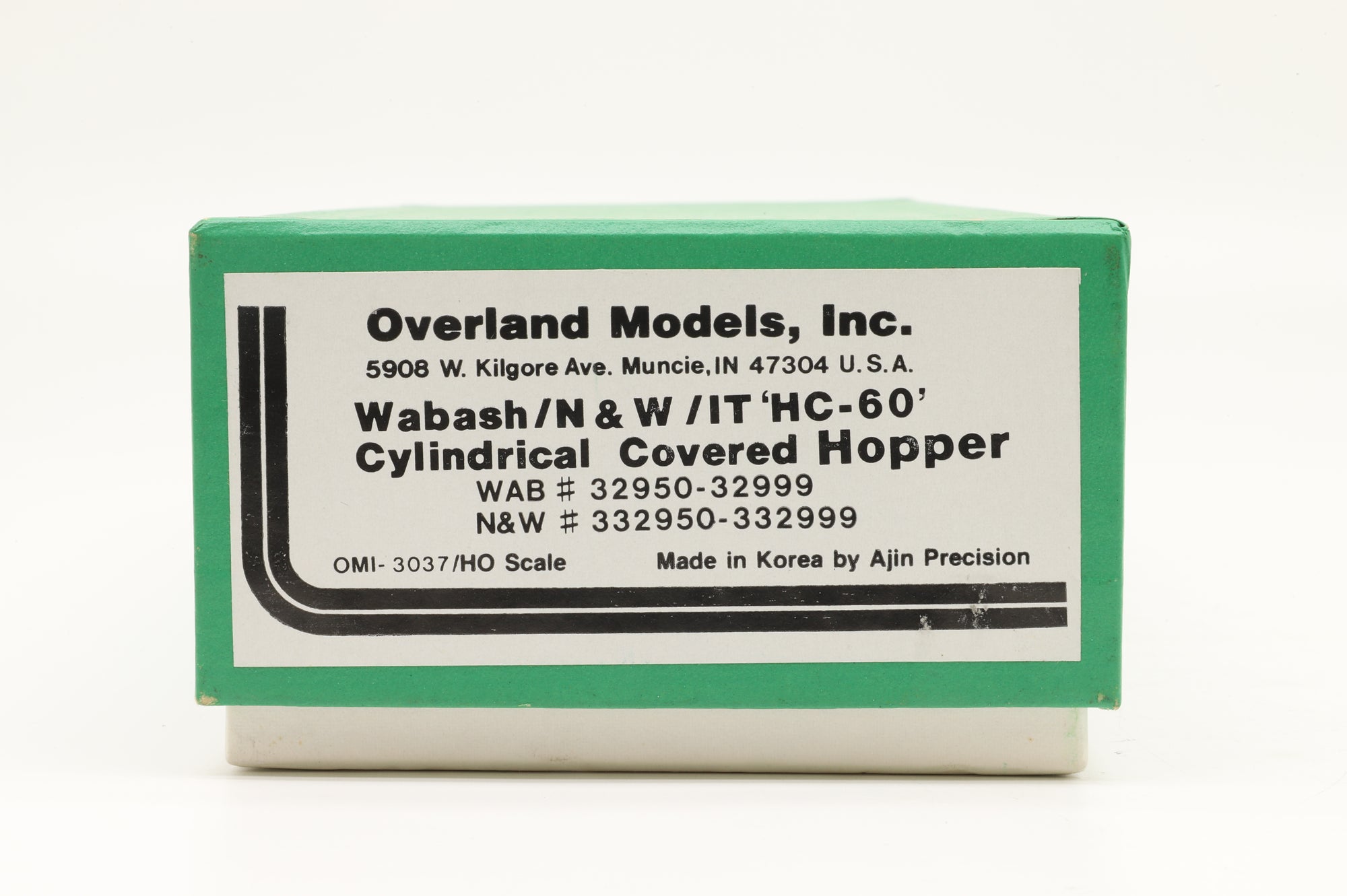 Overland Models Inc. HO Brass OMI-3037 Wabash N&W/ IT HC-60 Cylindrical Covered Hopper Unpainted