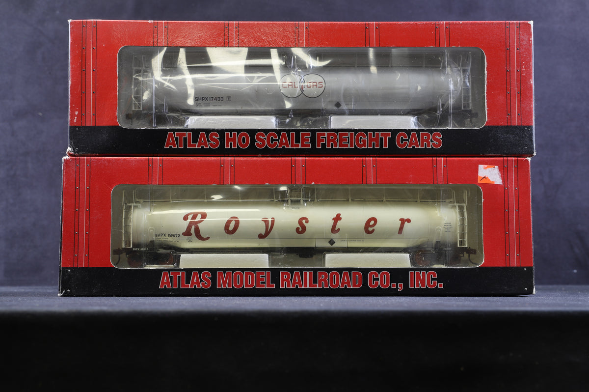 Atlas HO Rake Of 6 ACF 33,000 Gal Royster, Calgas &amp; Cumberland Corp. Tank Cars