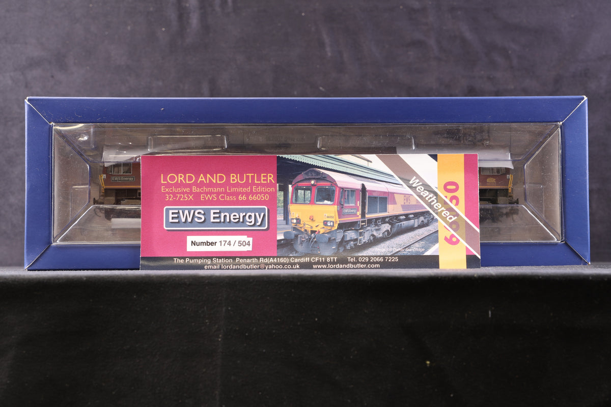 Bachmann OO 32-725X Class 66 &#39;66050&#39; EWS Weathered Ltd Ed 174/ 504, DCC Sound