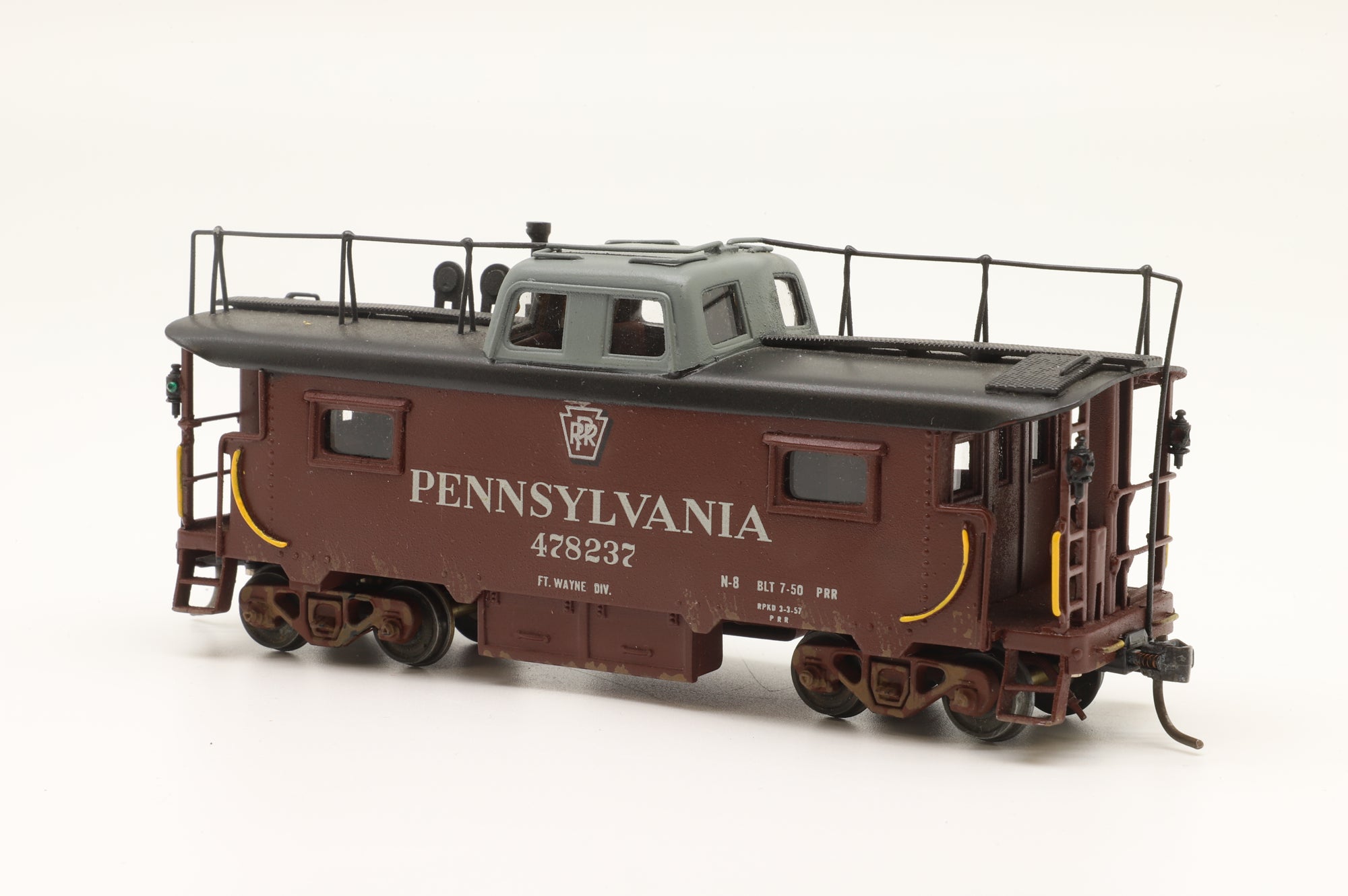 Olympia Precision Models HO Brass FC-101 Pennsylvania N8 Caboose '478237', Weathered