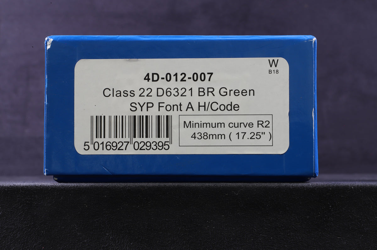 Dapol OO 4D-012-007 Class 22 &#39;D6321&#39; BR Green SYP Font A H/Code