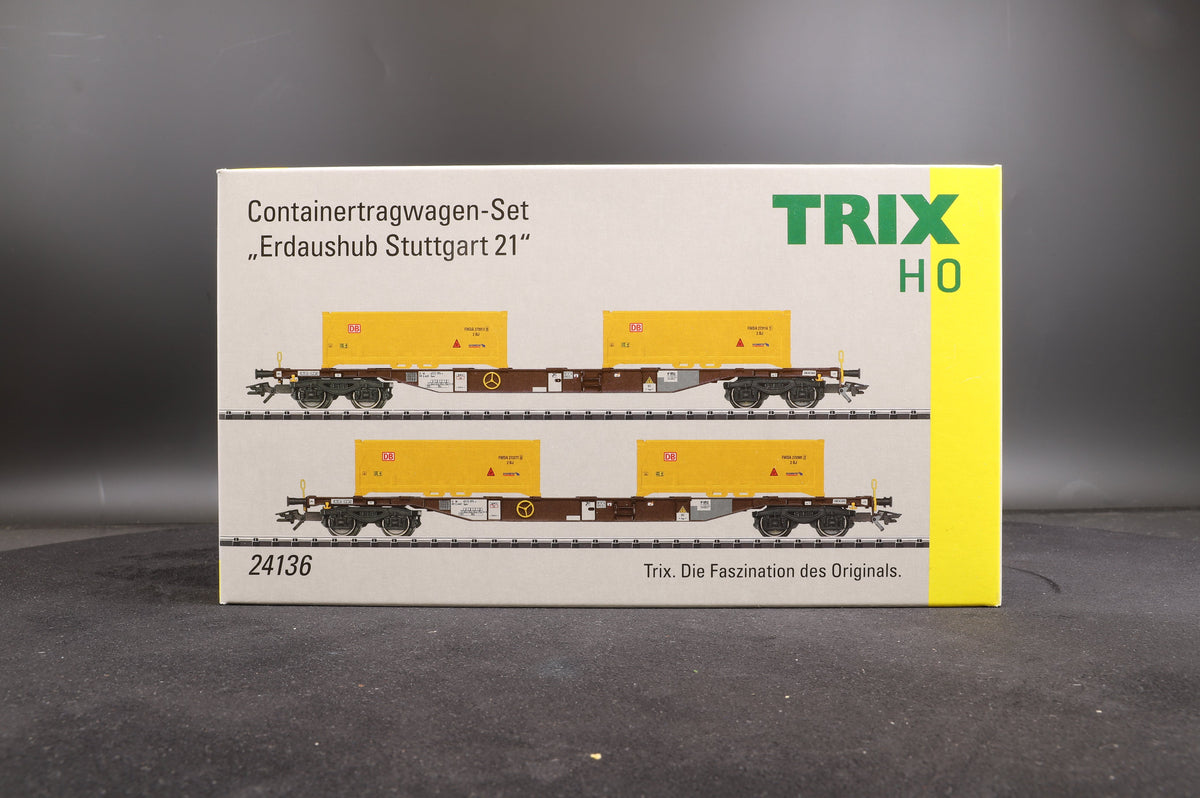 Trix HO 24136 Containertragwagen - Set Erdaushub Stuttgart 21