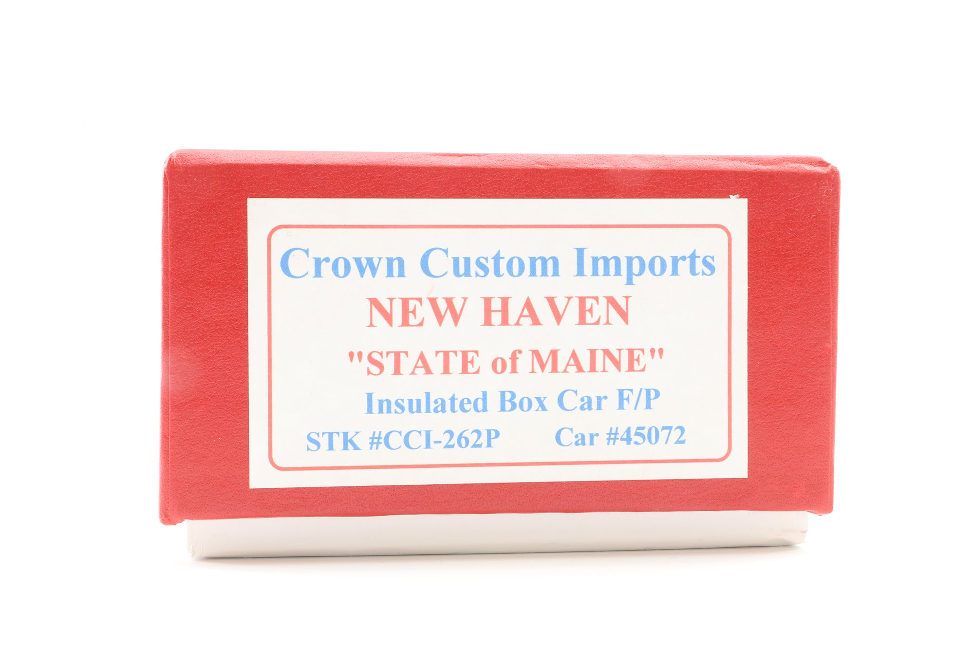 Crown Custom Imports HO Brass CCI-262P Insulated Box Car F/P State on Maine No.45072