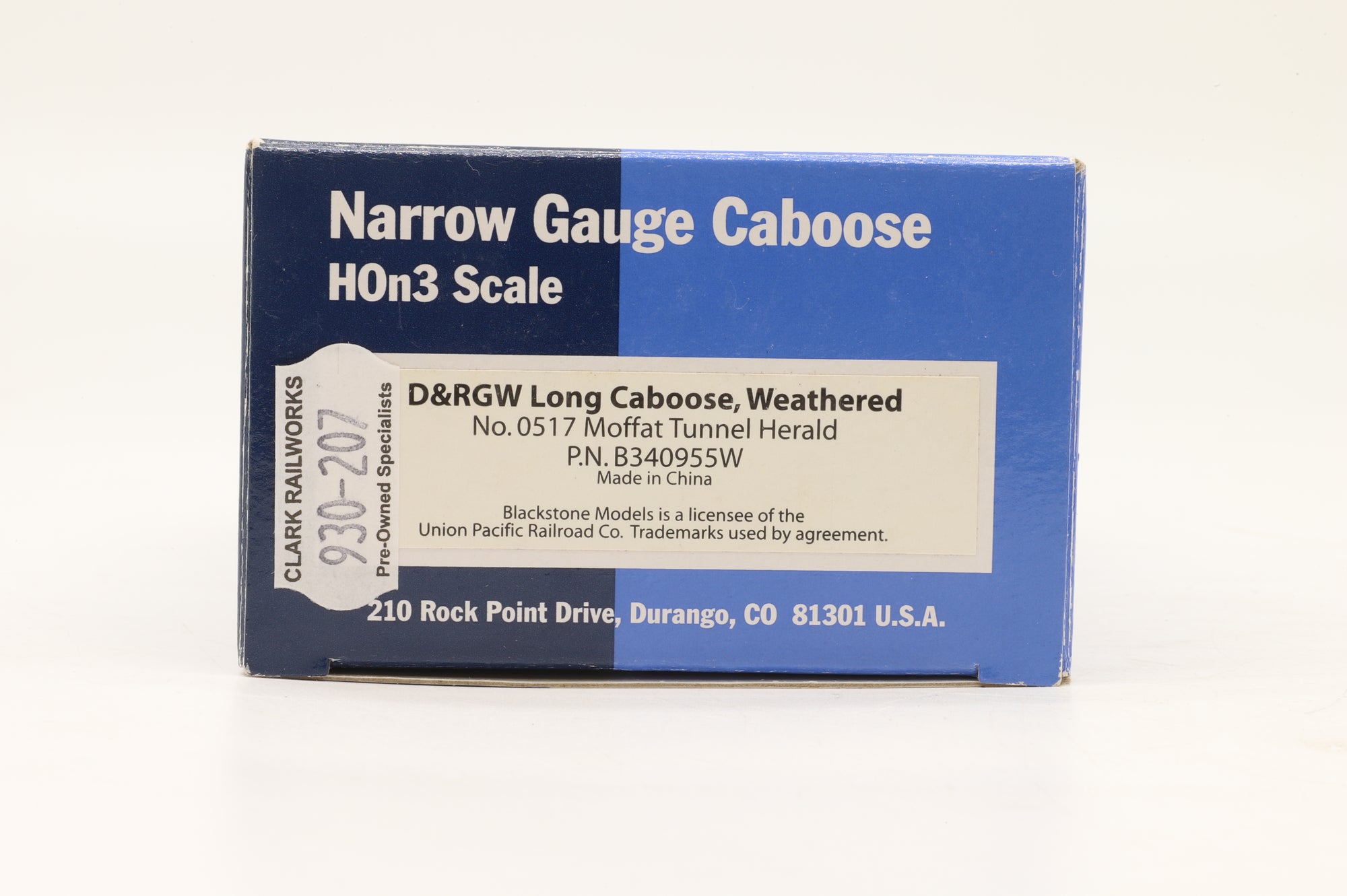 Blackstone Models HOn3 B340955W D&RGW Long Caboose Weathered '0517'