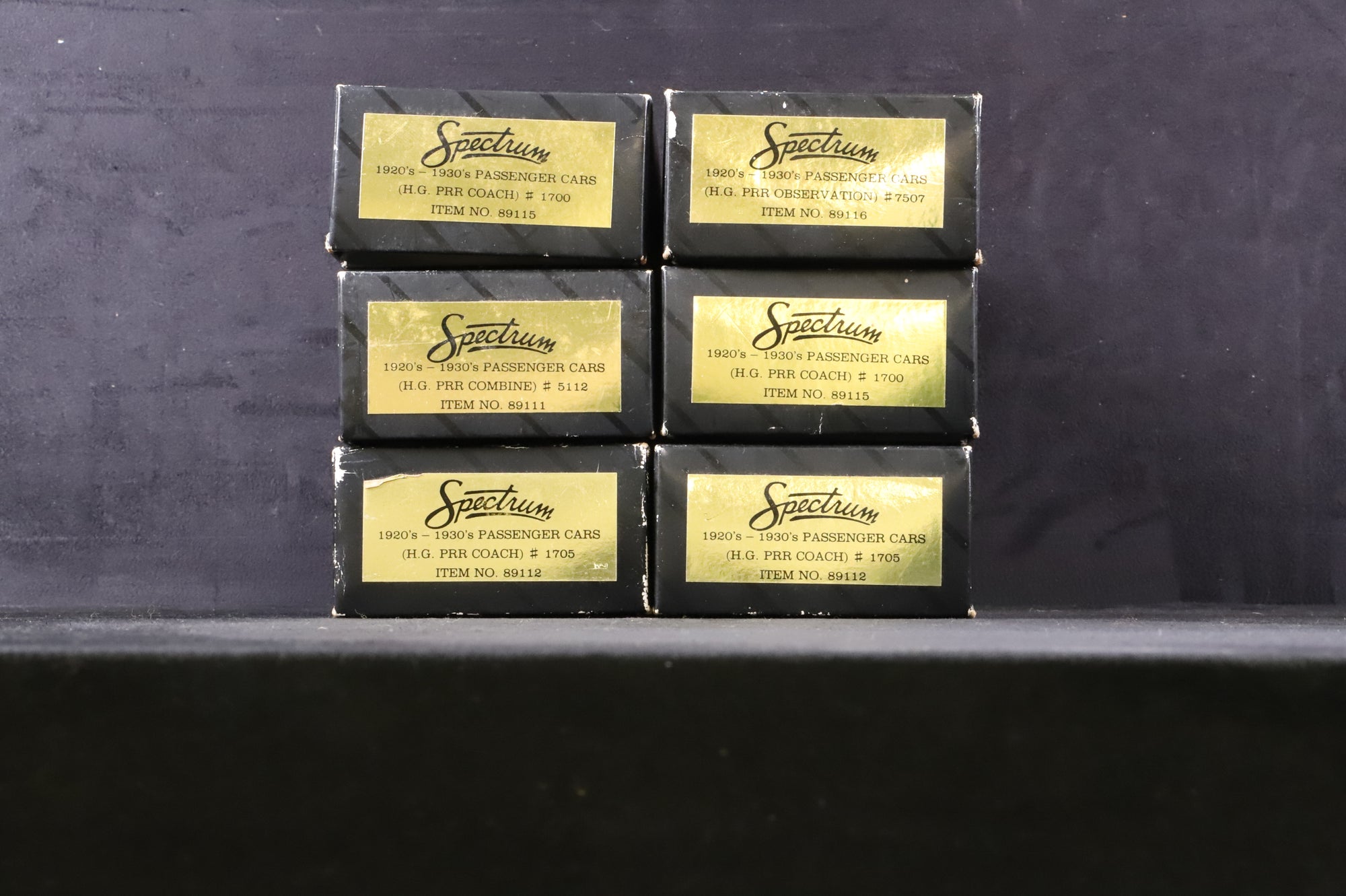 Spectrum HO Rake of 6 1920s/30s Crimson PRR Coaches