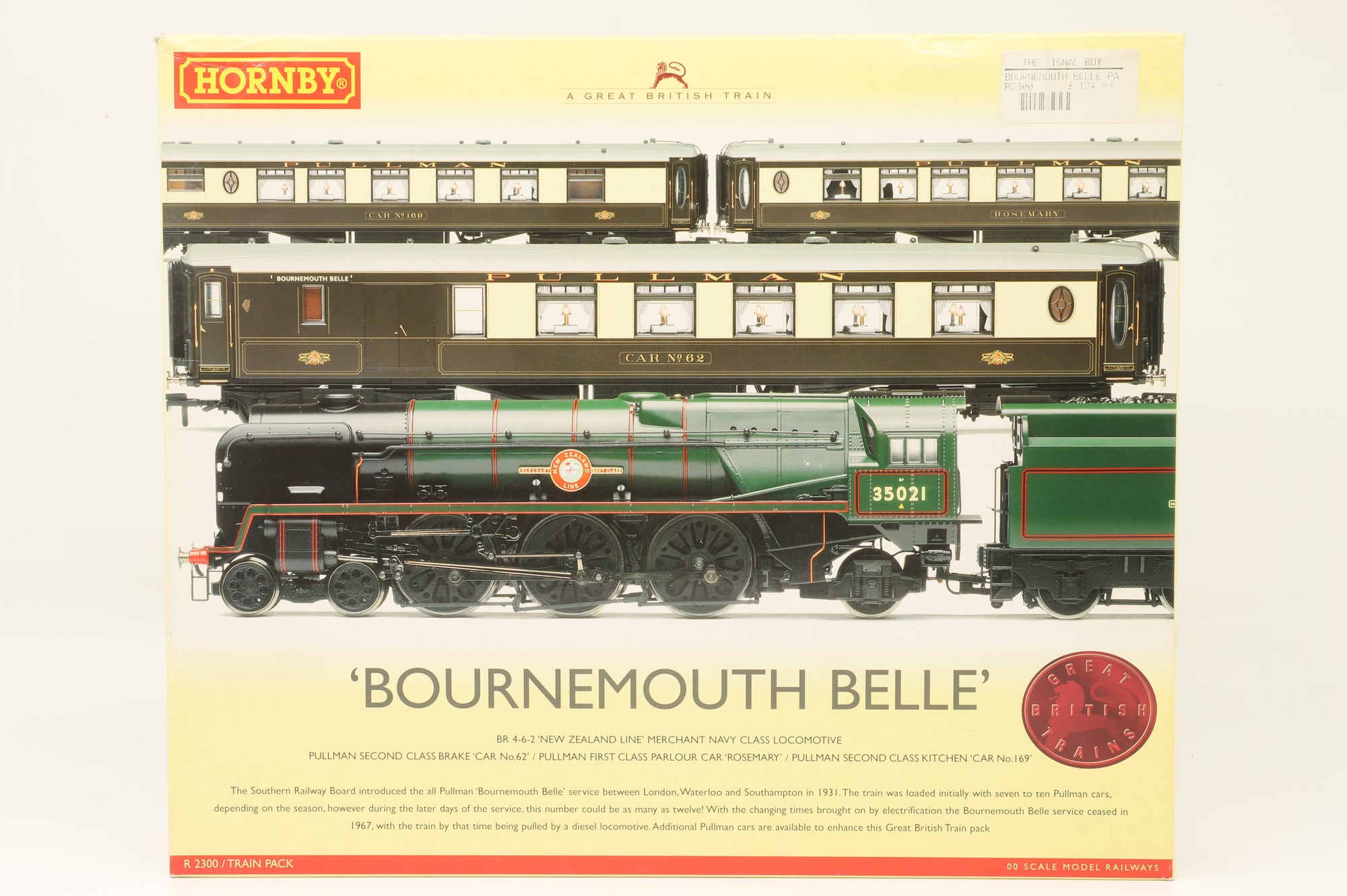Hornby OO R2300 'Bournemouth Belle' - Merchant Navy Class Loco & 3x Pullman Coaches
