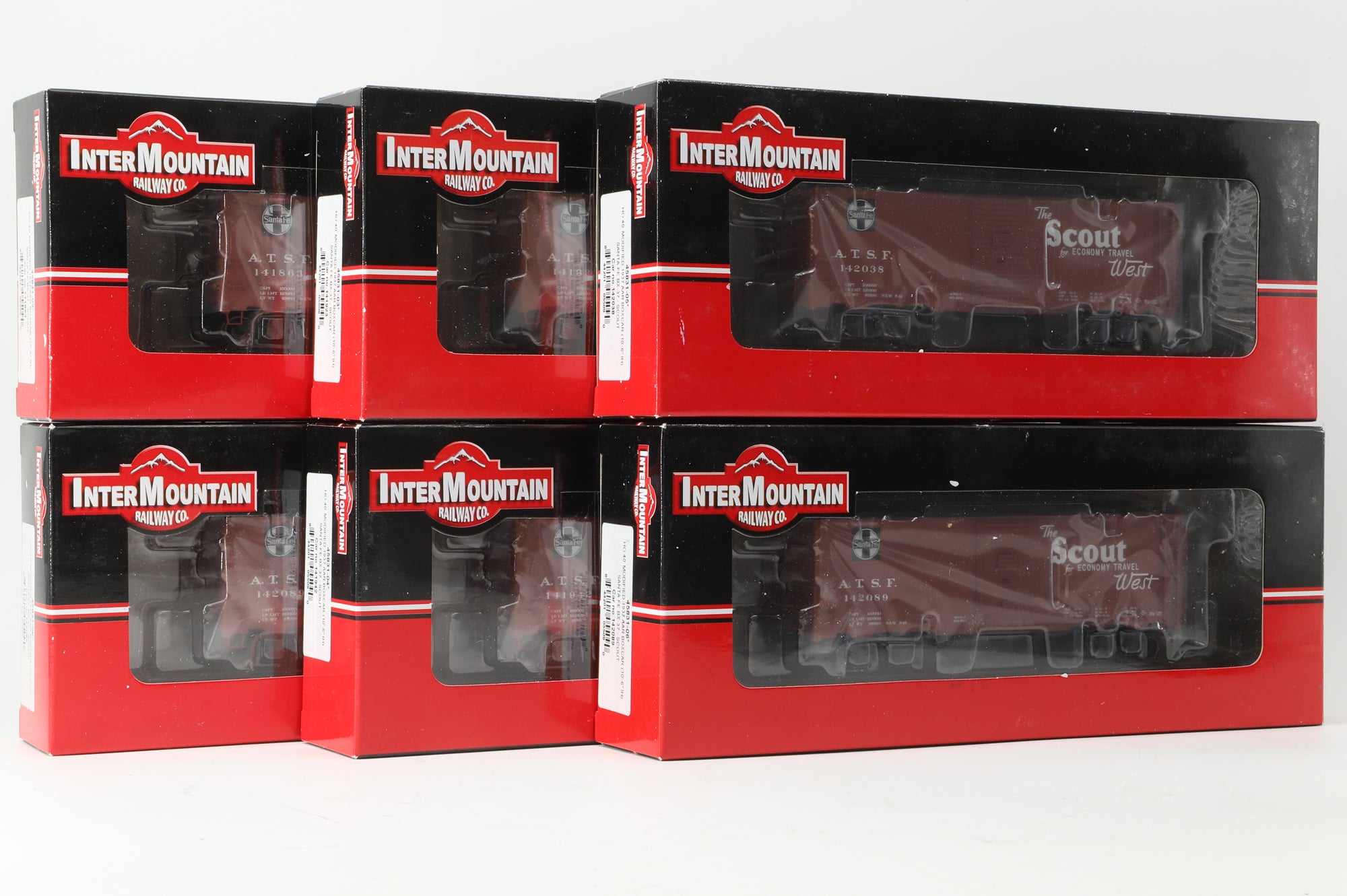 Intermountain HO Rake Of 6 40' Modified AAR Box Cars Inc. 45831-06, 45831-02, 45831-04, 45831-03, 45831-06 & 45831-05