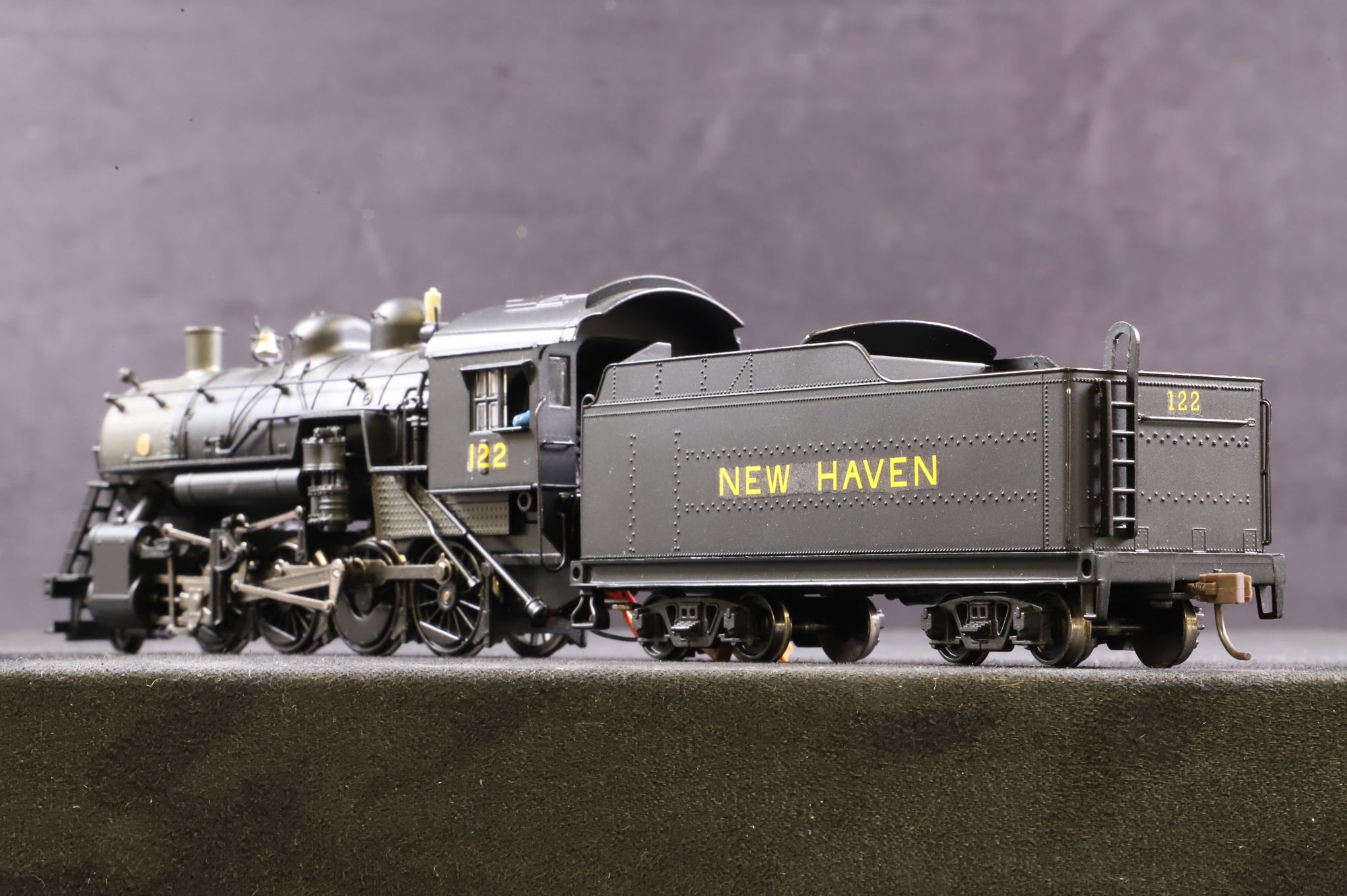 Spectrum HO 11410 Baldwin 2-8-0 Consolidation & Tender Steam Loco, Unlettered Black, DCC Fitted