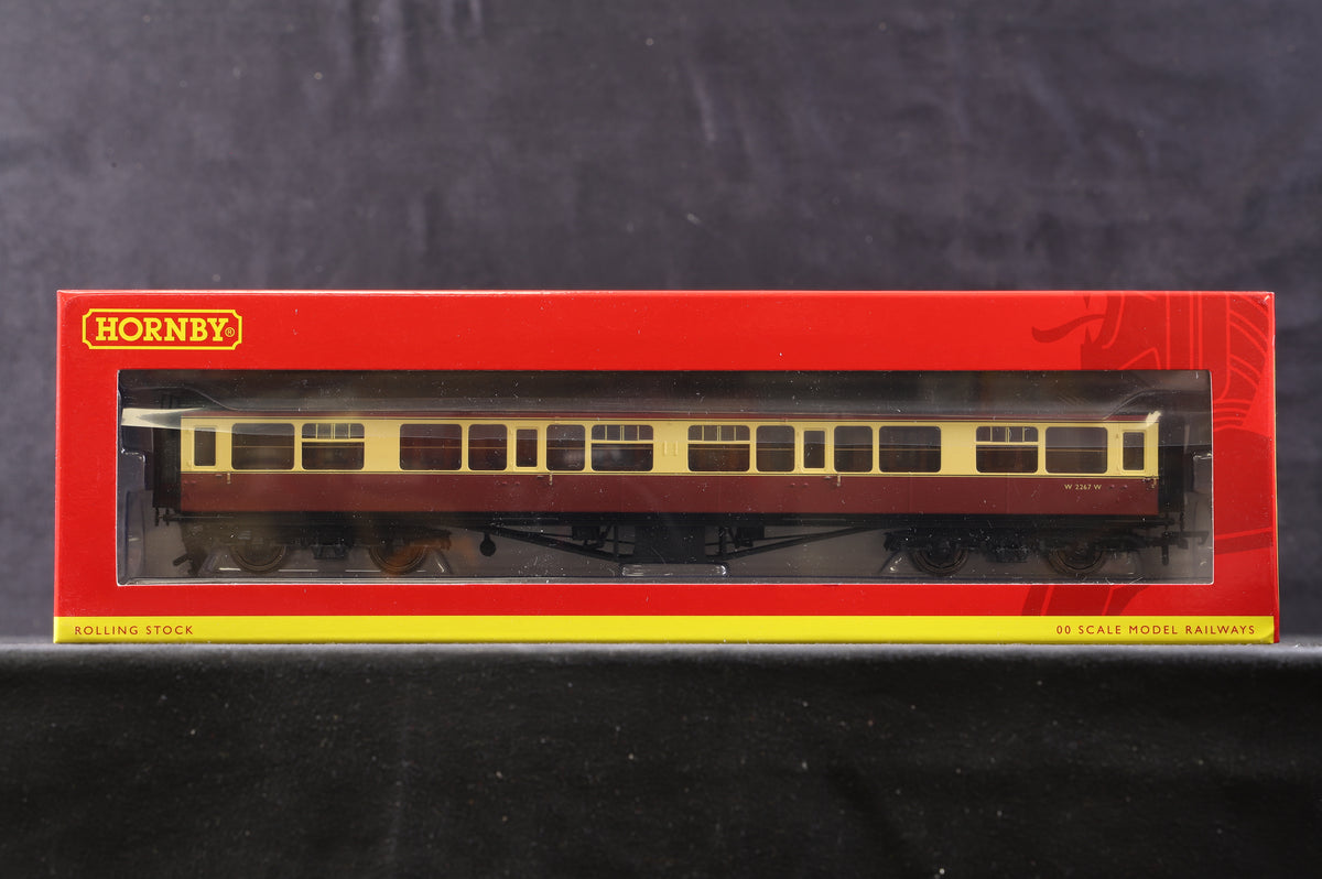 Hornby OO Rake Of 3 BR Hawksworth Crimson &amp; Cream Coaches Inc. R4407B, R4493B &amp; R4405B