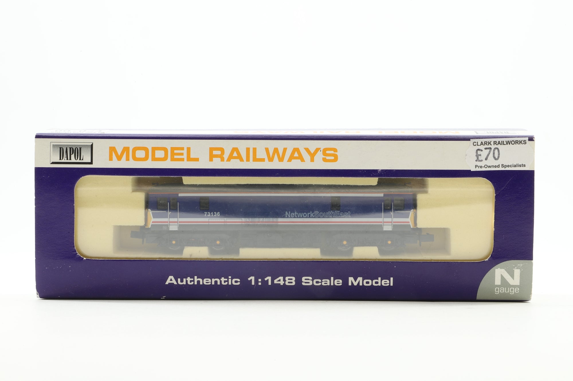 Dapol N Gauge ND-012b Class 73 73136 in BR NSE Livery