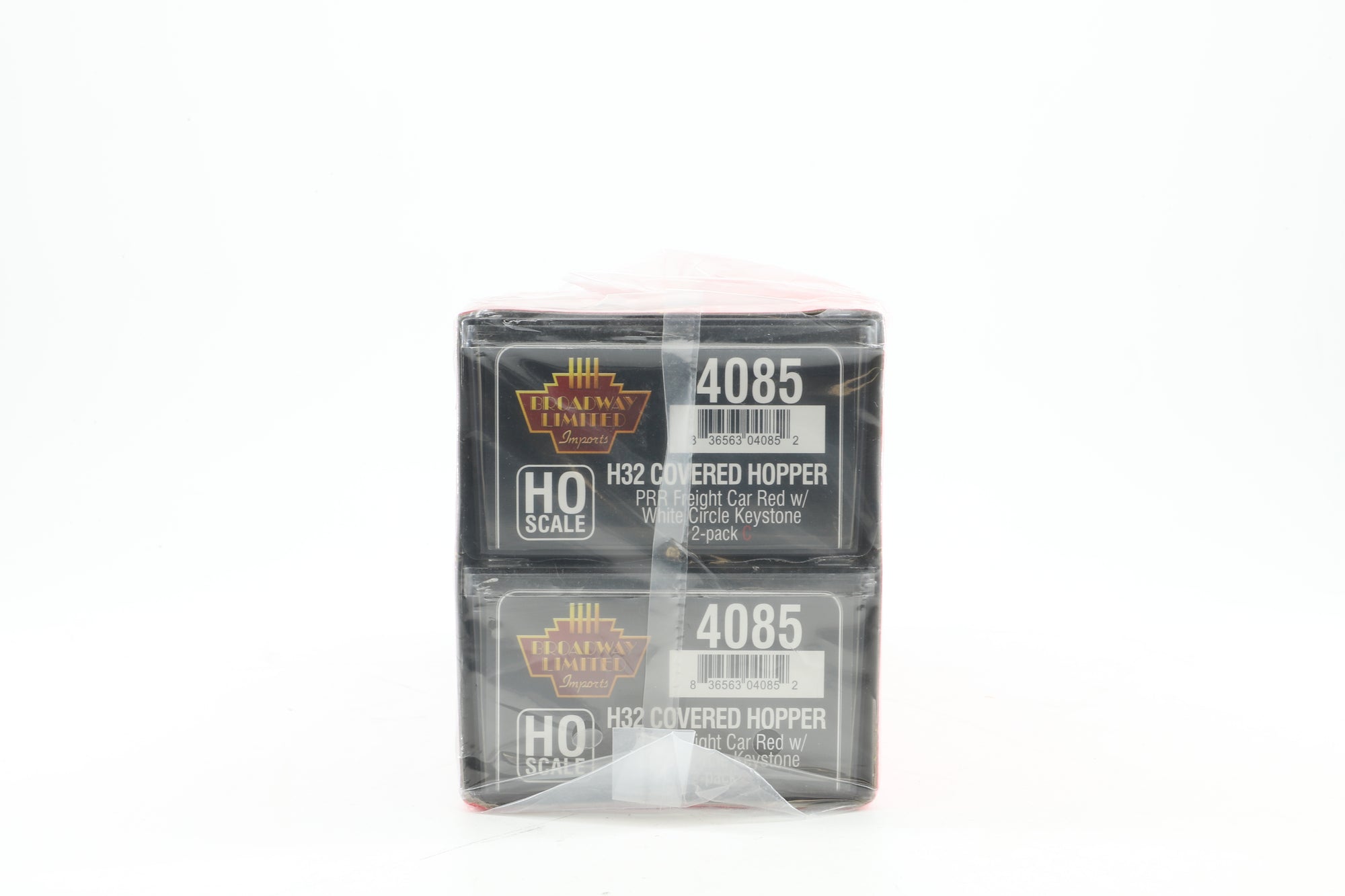 Broadway Limited HO 4085 Twin Pack of H32 Covered Hoppers in PRR Red
