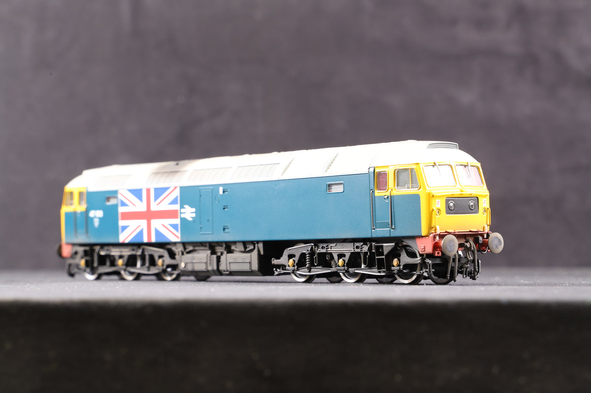 Bachmann OO 32-800Z Cl. 47 &#39;47163&#39; BR Blue &#39;Silver Jubilee/Union Jack Livery&#39;, Model Zone Excl. 180/504, Weathered