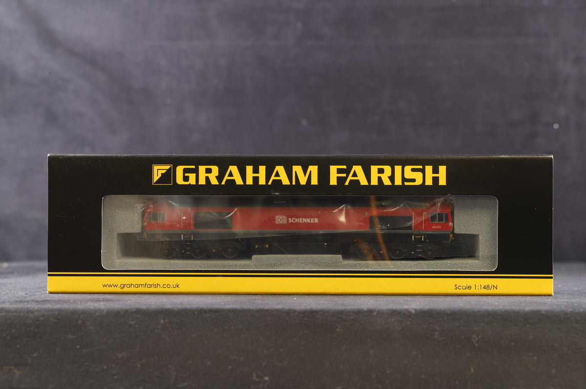 Graham Farish N 371-383 Class 66 Diesel &#39;66152&#39; DB Schenker, DCC Fitted