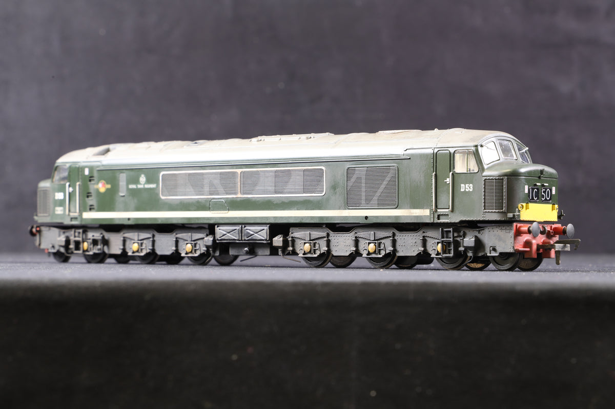 Bachmann OO 32-682 Class 45/0 &#39;D53&#39; &#39;Royal Tank Regiment&#39; BR Green SYP, Weathered, DCC Sound