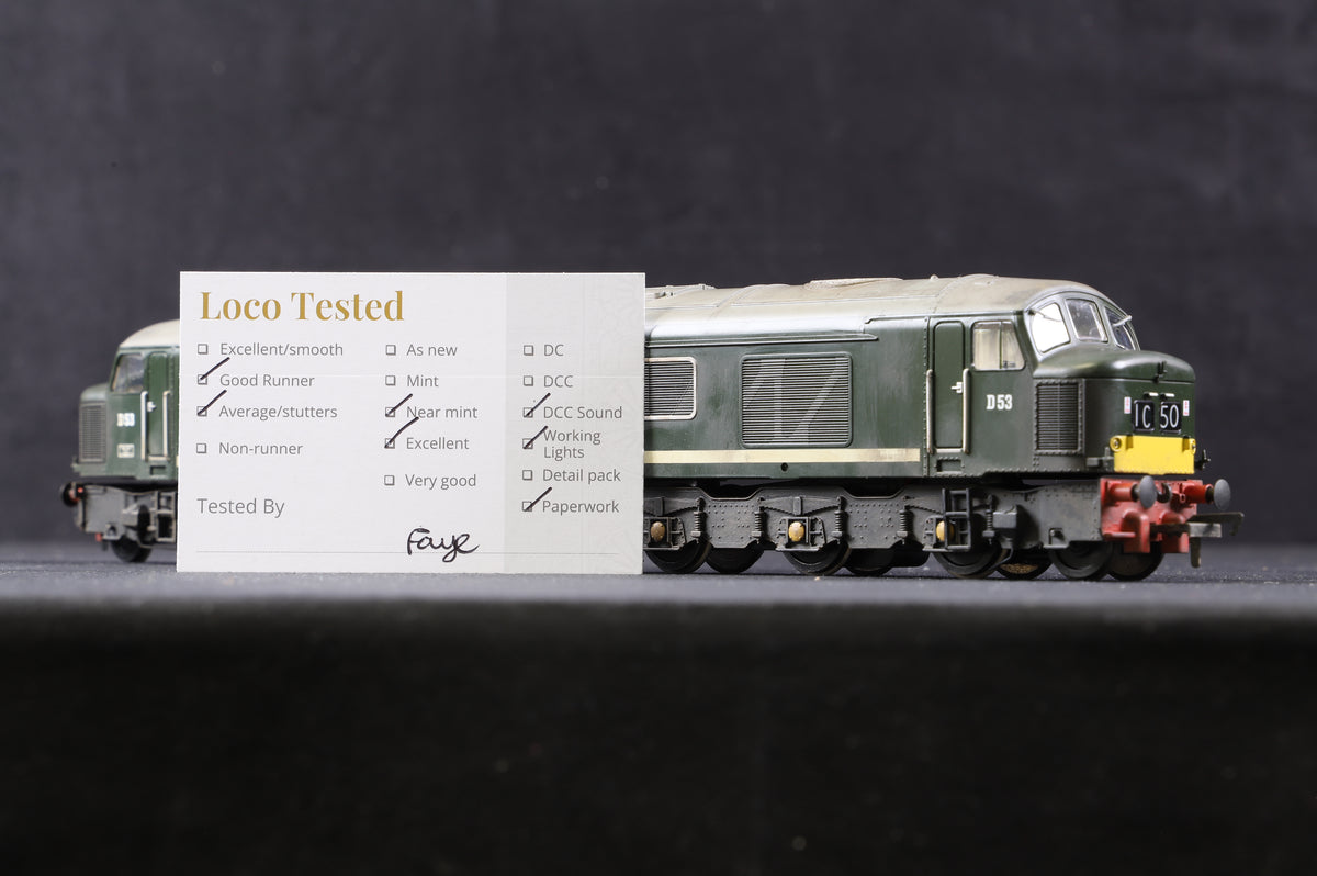 Bachmann OO 32-682 Class 45/0 &#39;D53&#39; &#39;Royal Tank Regiment&#39; BR Green SYP, Weathered, DCC Sound