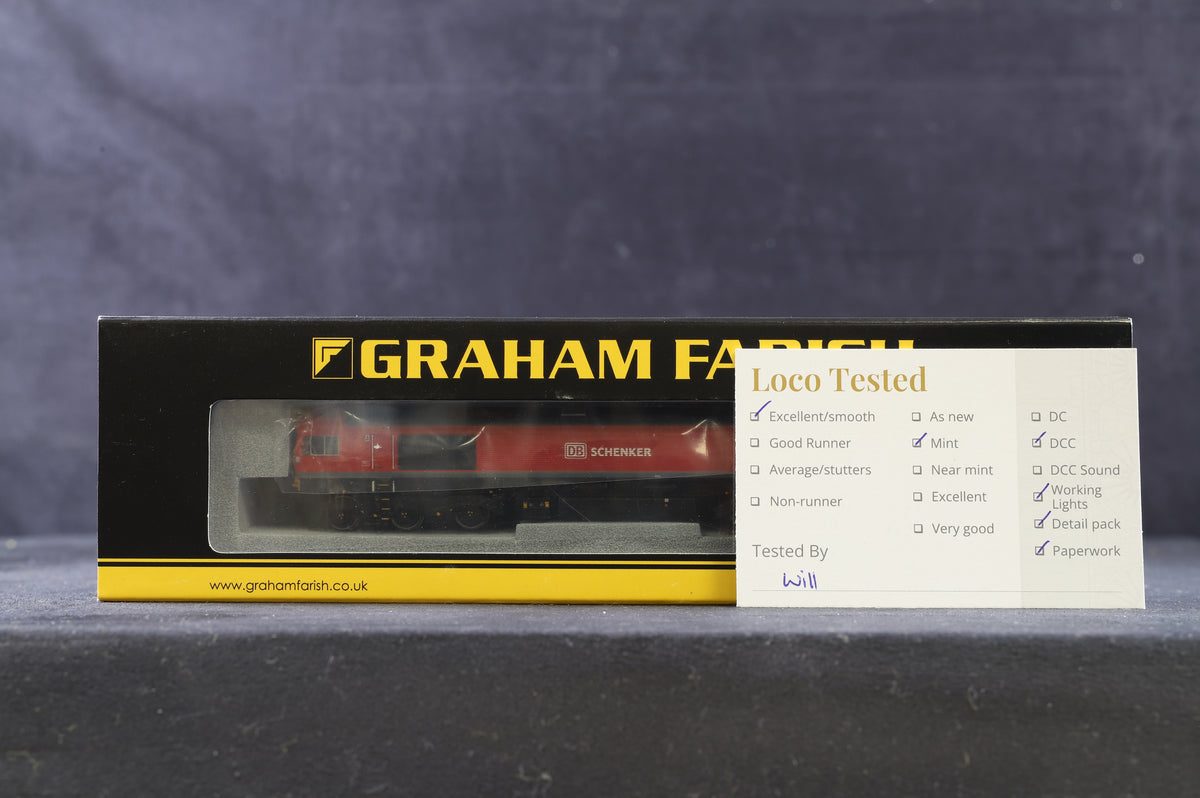 Graham Farish N 371-383 Class 66 Diesel &#39;66152&#39; DB Schenker, DCC Fitted