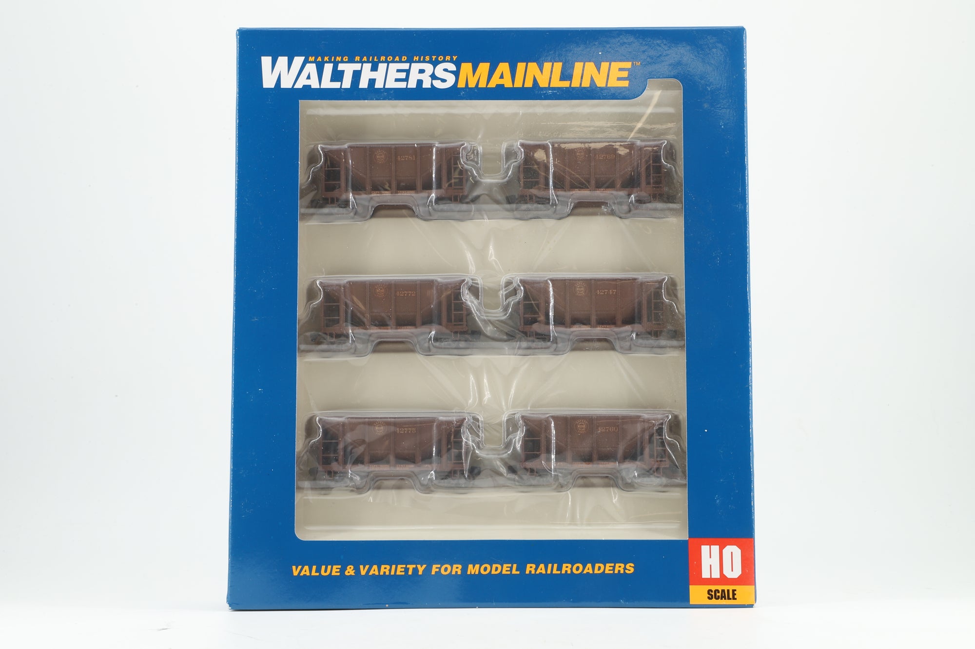 Walthers HO 910-58107 6-Pack of 24' Michigan Ore Cars in DMIR Brown - Pro-Customised/Weathered