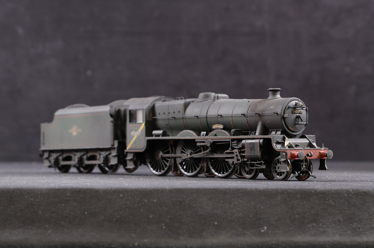 Bachmann OO 31-178DC Jubilee Class &#39;45697&#39; &#39;Achilles&#39; BR Green Yellow Cab Stripe L/C Weathered, DCC Sound