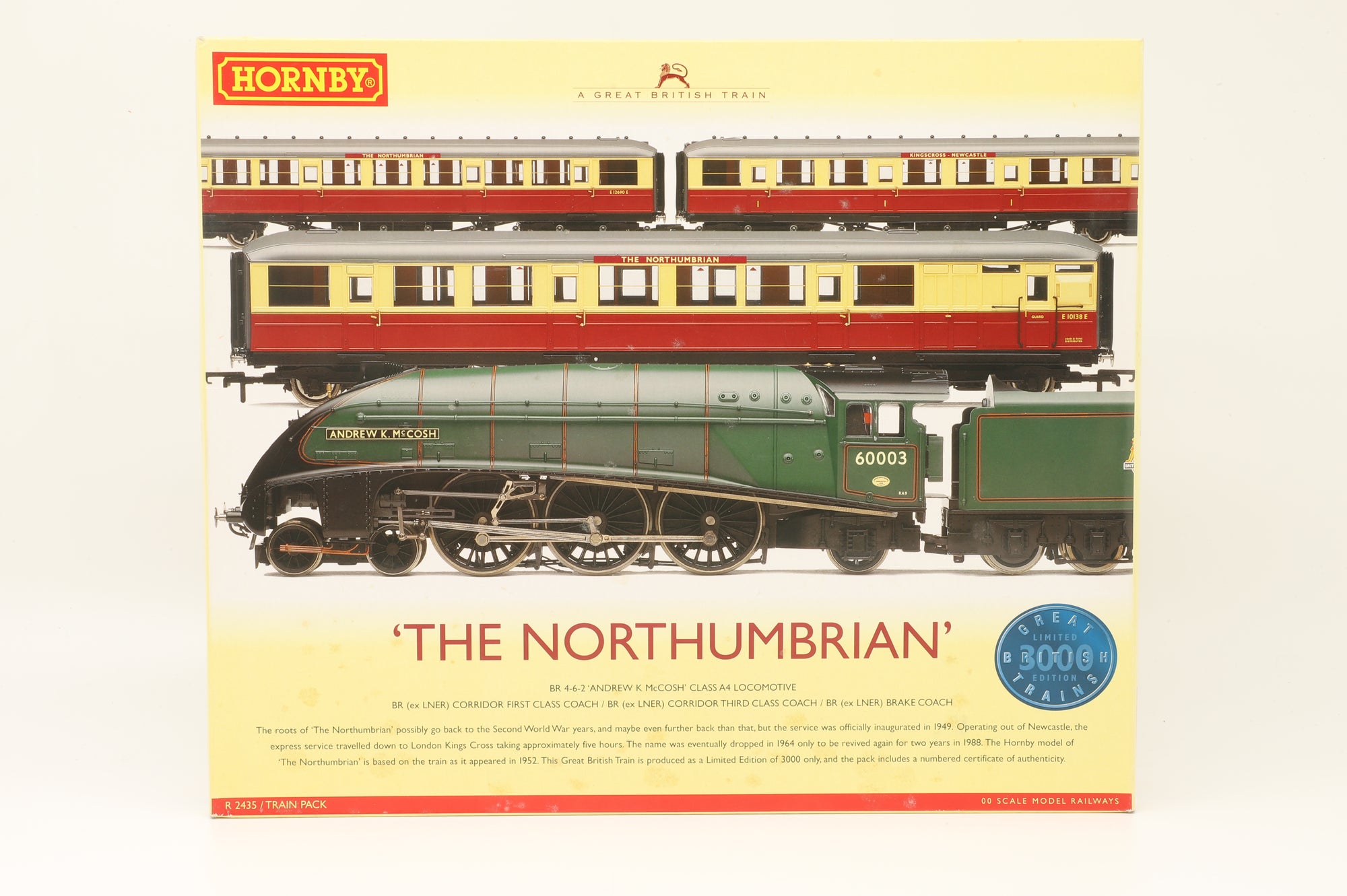 Hornby OO R2435 'The Northumbrian' - Class A4 Loco & 3x Gresley Coaches