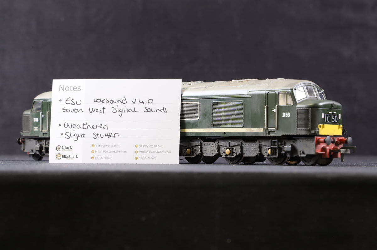 Bachmann OO 32-682 Class 45/0 &#39;D53&#39; &#39;Royal Tank Regiment&#39; BR Green SYP, Weathered, DCC Sound