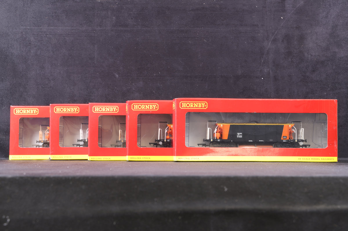 Hornby OO Rake Of 5 DB Transrail Sealion Wagons Inc. R6330A, R6330B &amp; R6330C